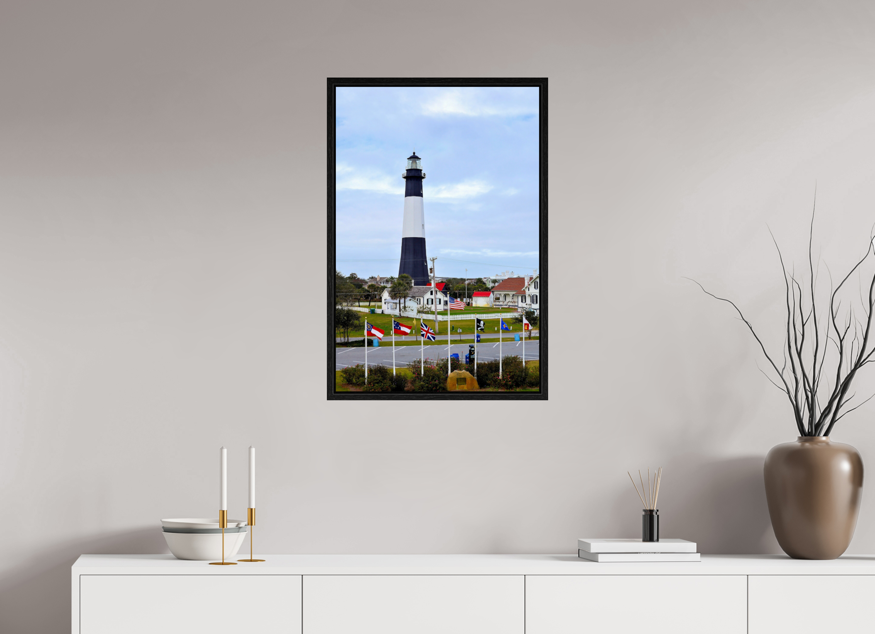 20 x 30″, Floater Frame Heritage at Tybee: The Lighthouse & Grounds