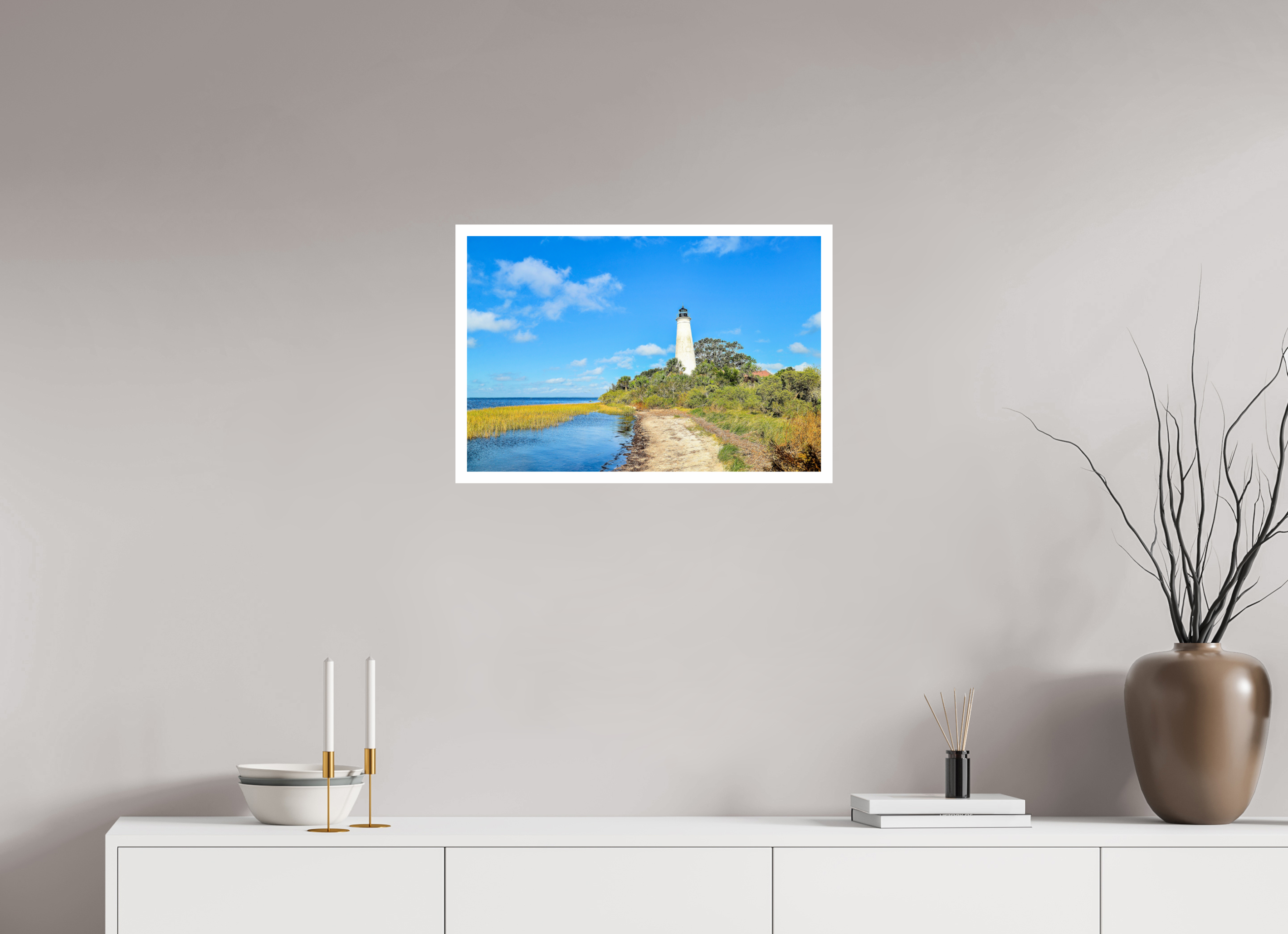 24 x 16″, Hahnemühle FineArt Pearl Print without Frame, .79" white border St. Marks Lighthouse