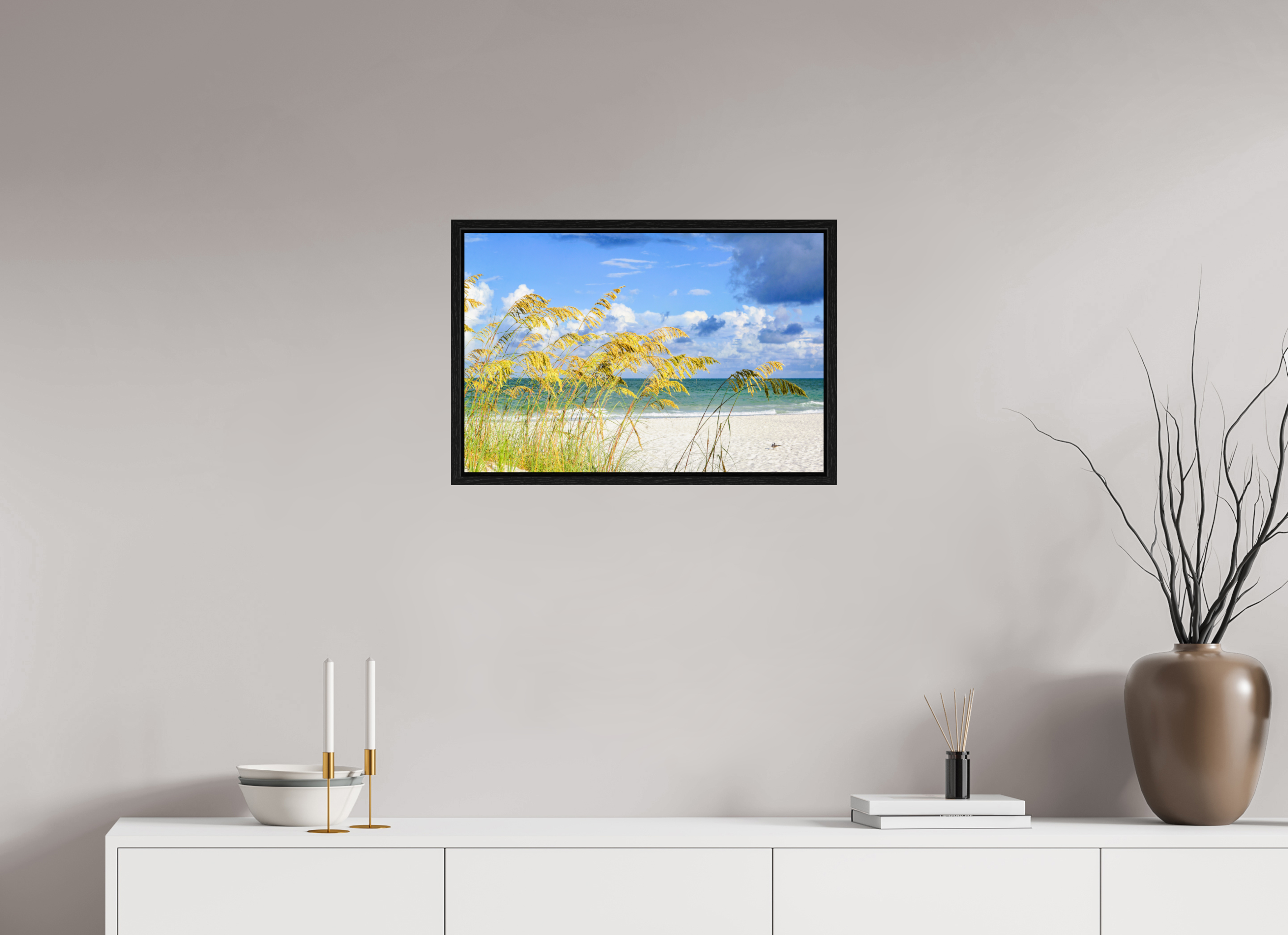 24 x 16″, Floater Frame Golden Sea Oats