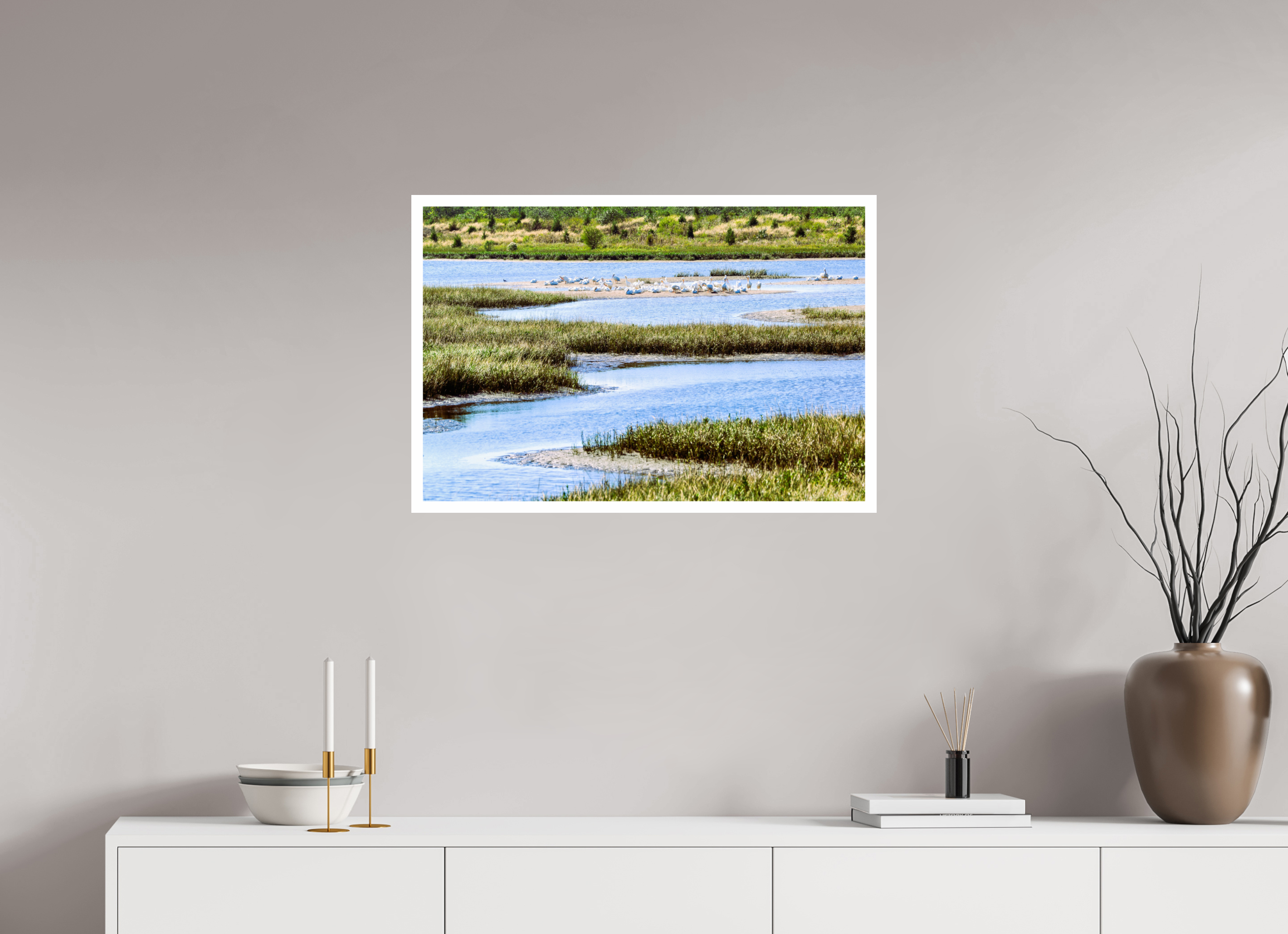 30 x 20″, Hahnemühle FineArt Pearl Print, .79" white border Marshland Sanctuary