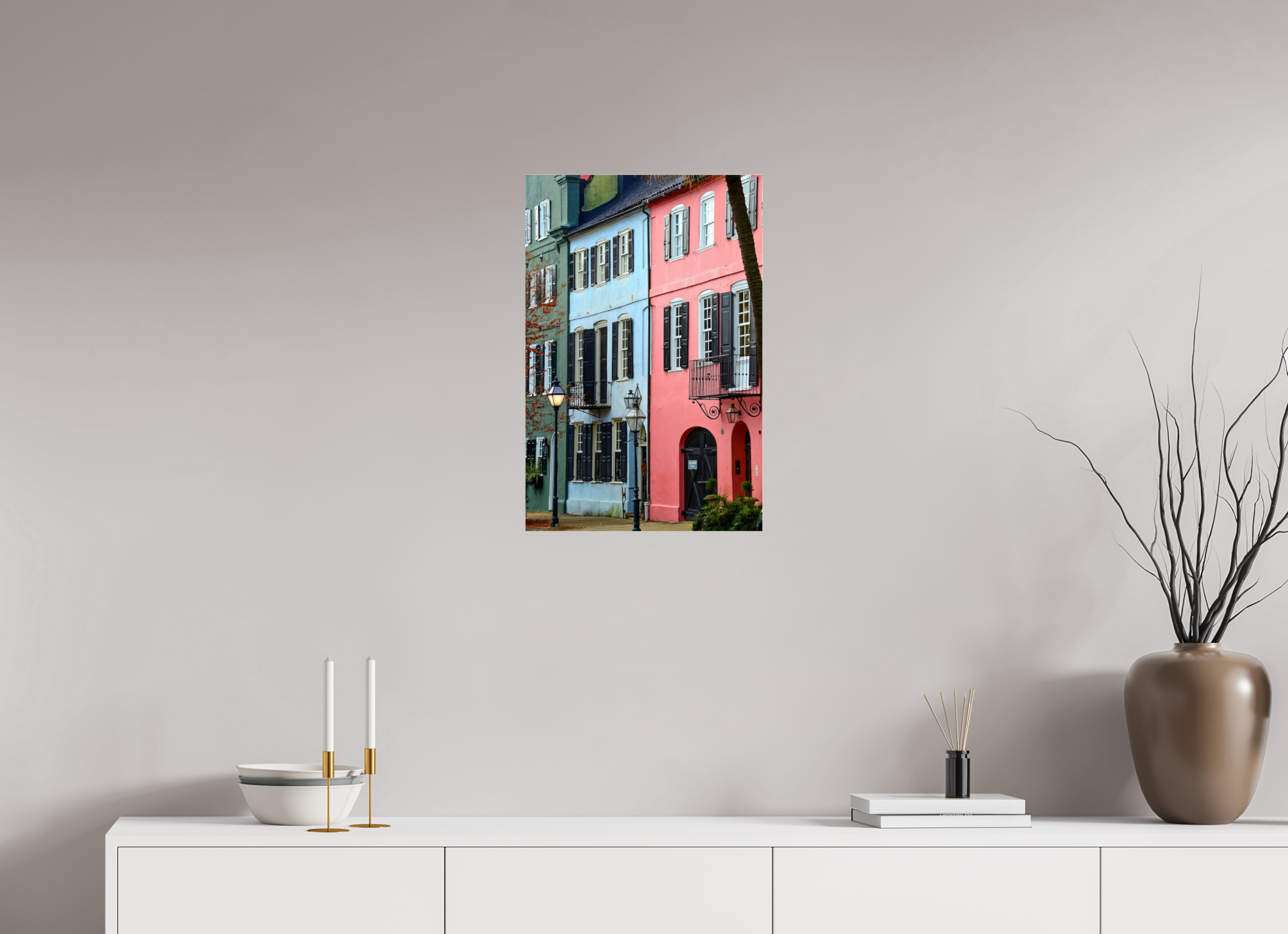 16 x 24″, Photo Print Under Acrylic Glass Rainbow Row