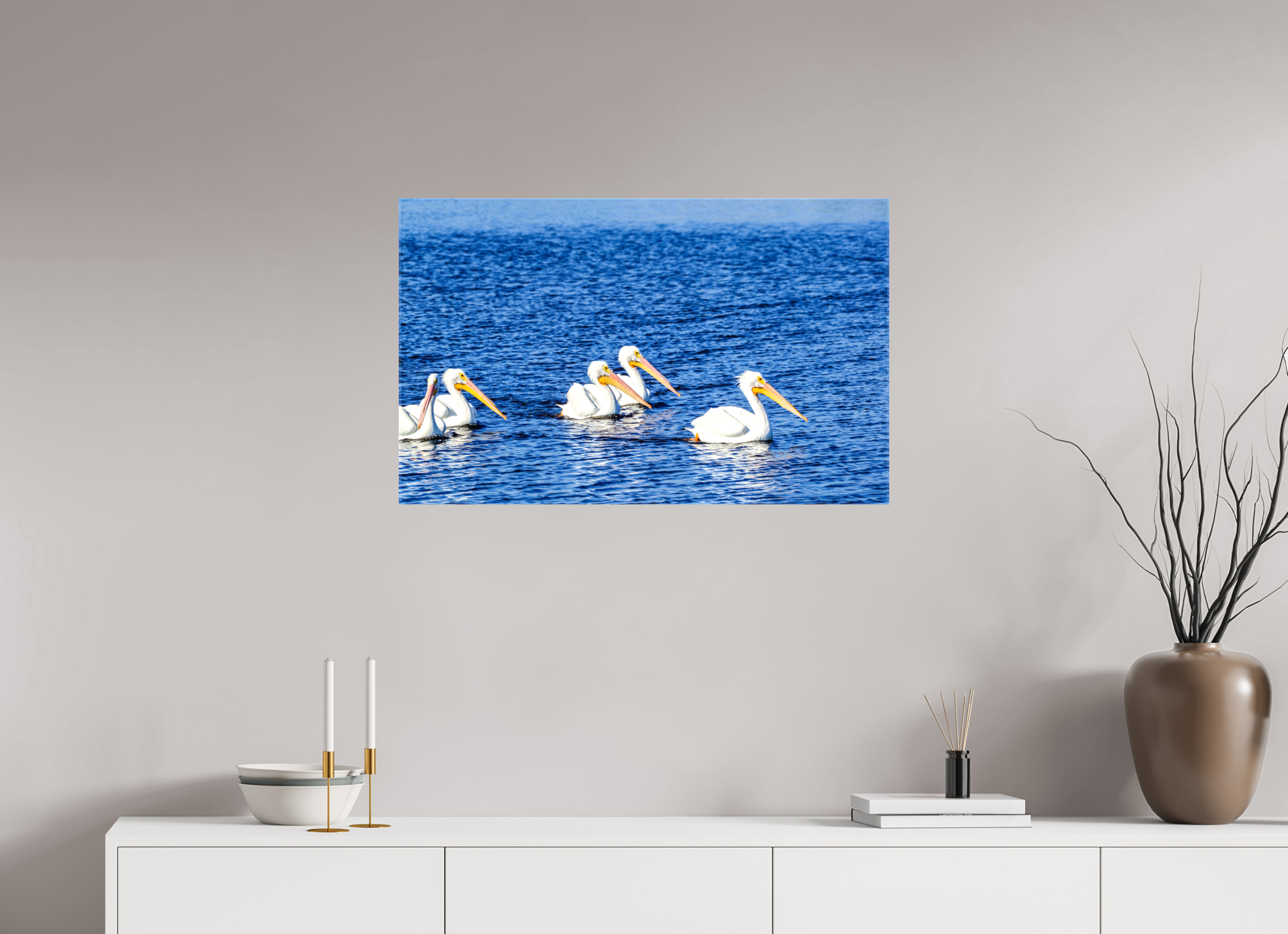 32.2 x 20″, Glossy Canvas on Stretcher Frame, 1,57" Wrapped Gliding in Unison