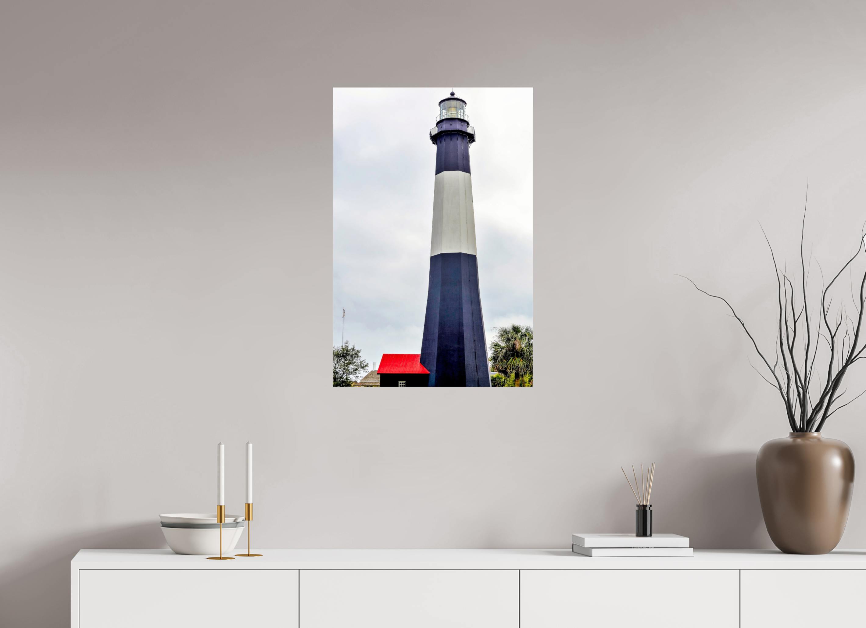 20 x 30″, Metallic Photo Print Under Acrylic Glass Tybee Island Light Station