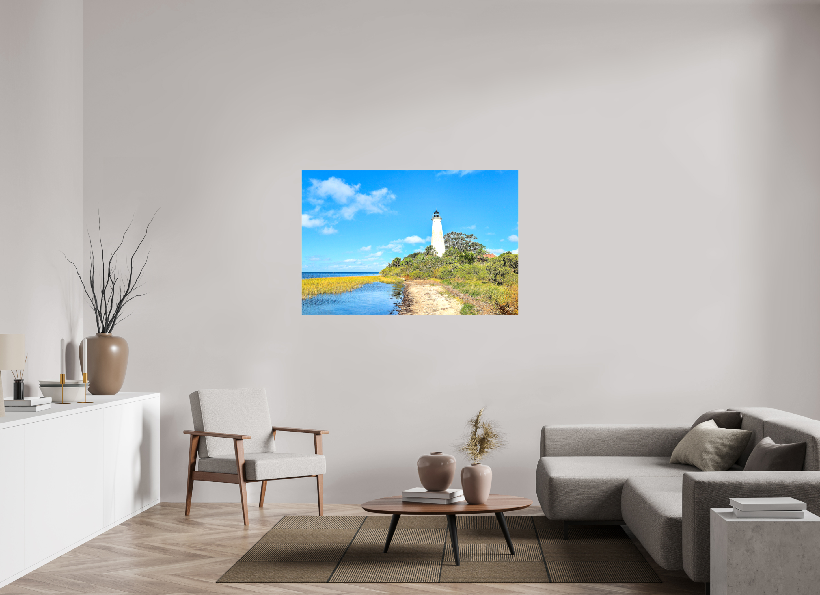 54 x 36″, Glossy Canvas on Stretcher Frame, 1,57" Wrapped St. Marks Lighthouse