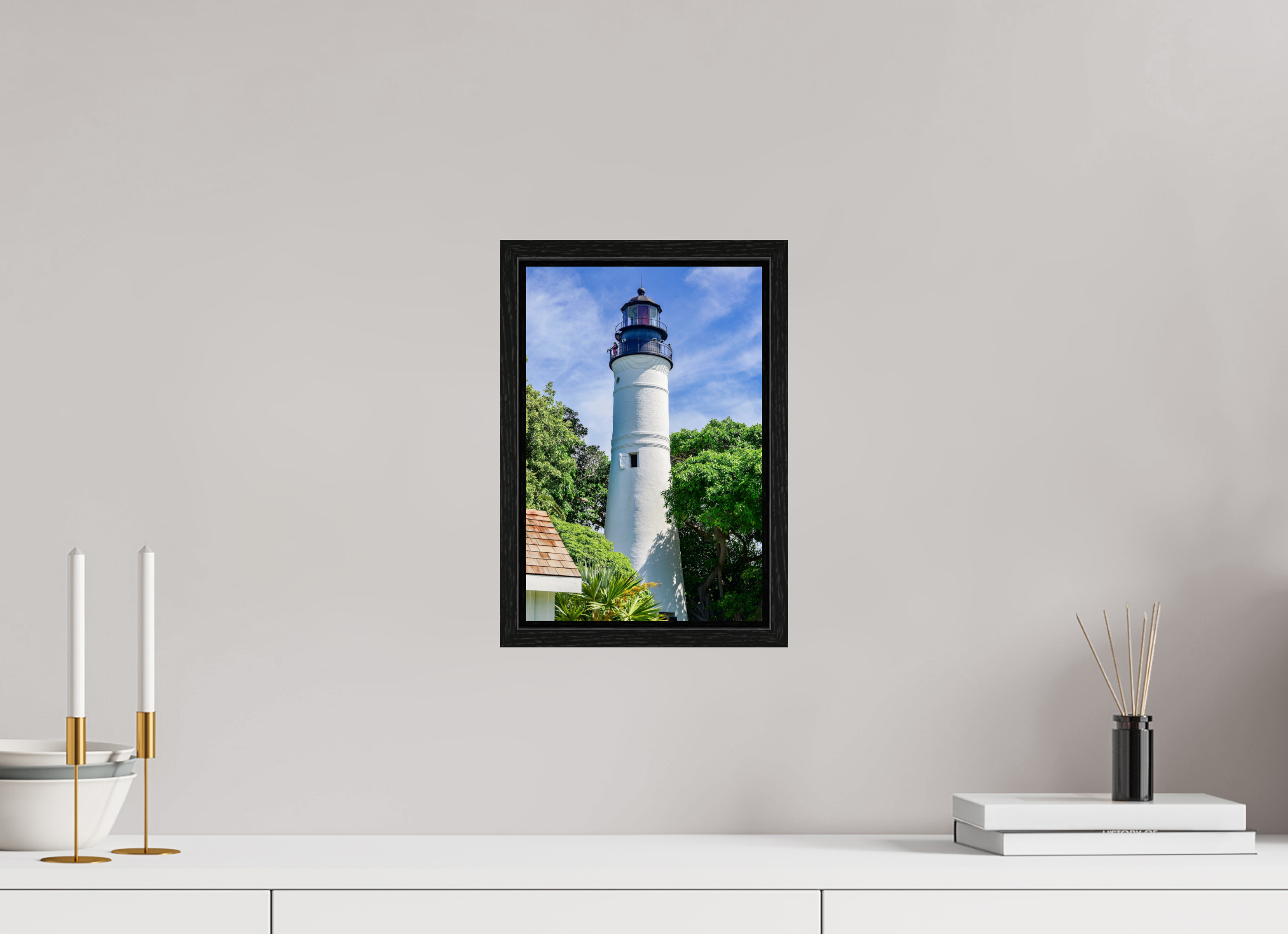8 x 12″, Floater Frame The Historic Key West Lighthouse