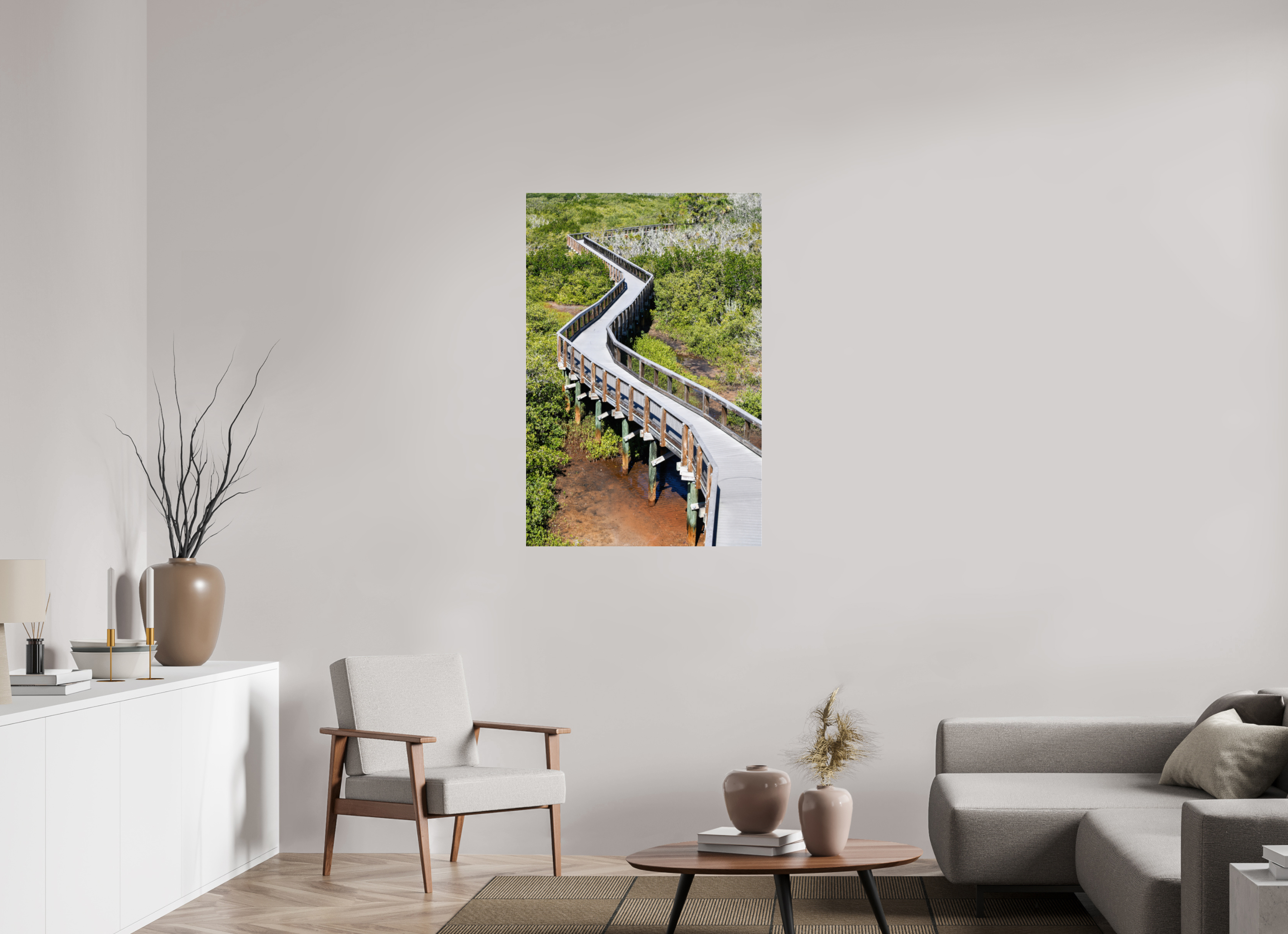 30 x 45″, Metallic Photo Print Under Acrylic Glass The Winding Way