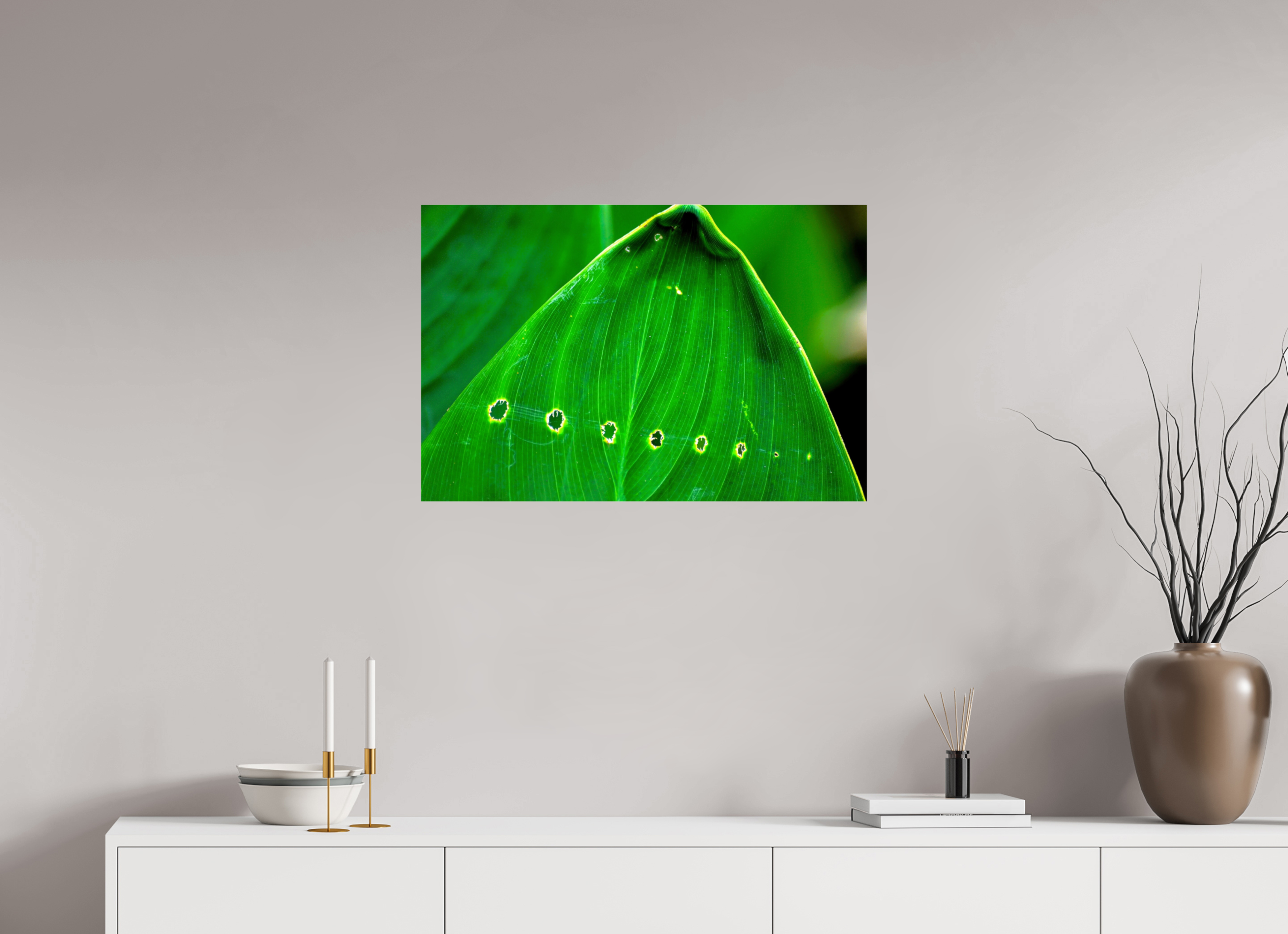 30 x 20″, Photo Print Fuji Crystal Archive Under Acrylic Glass Linear Progression in Green