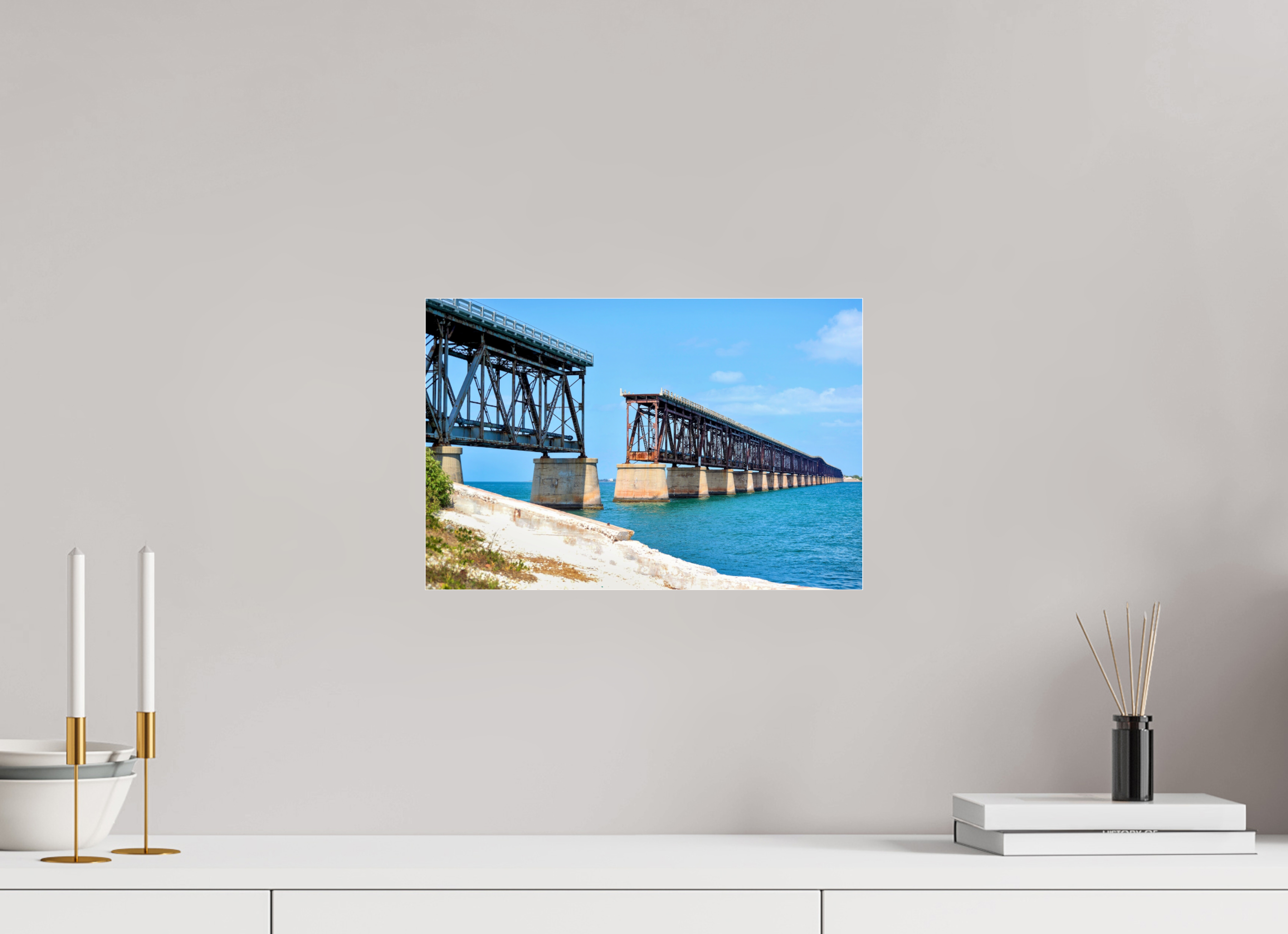 15 x 10″, Photo Print Under Acrylic Glass Old Bahia Honda Bridge