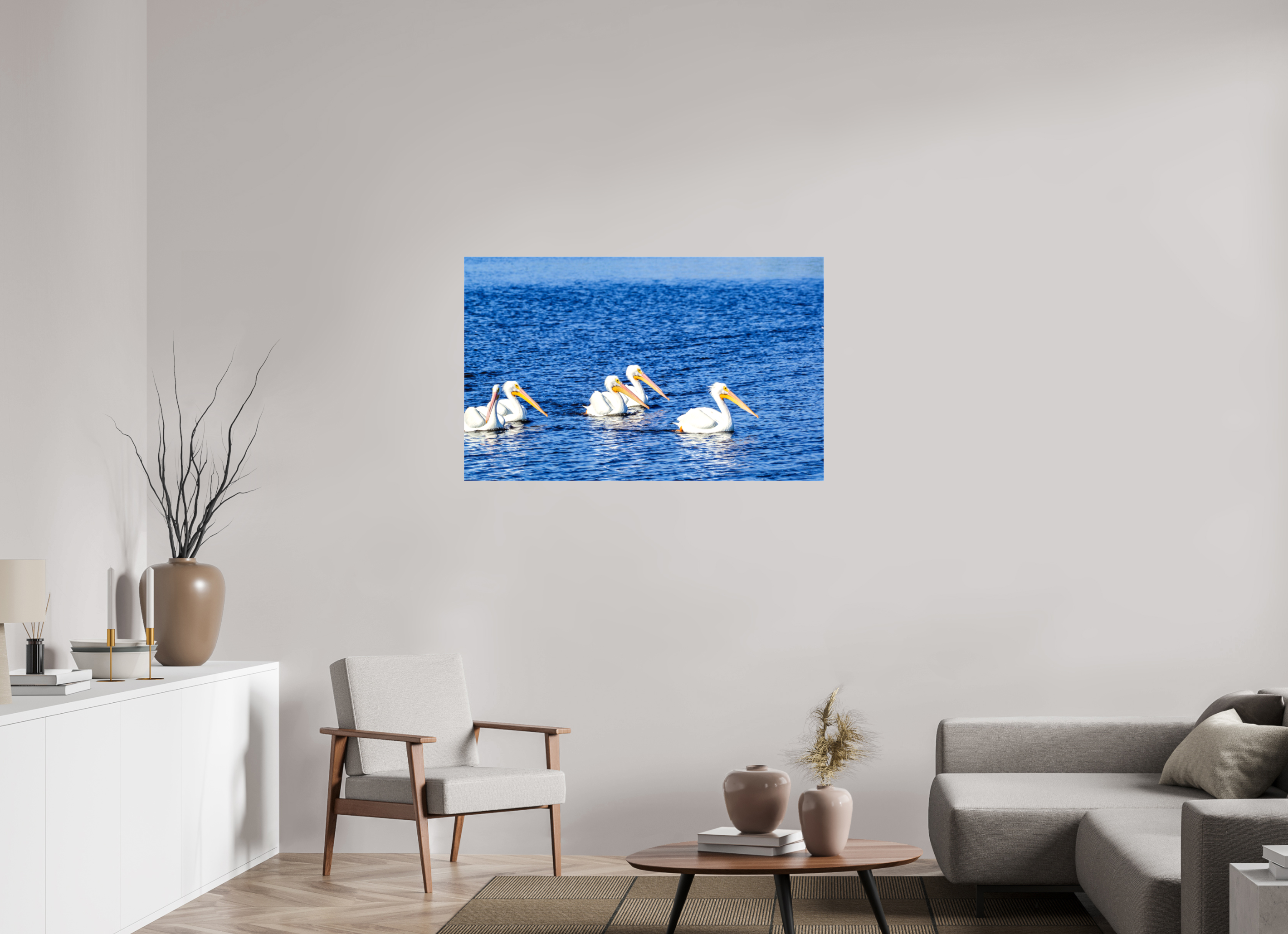 45.1 x 28″, Glossy Canvas on Stretcher Frame, 1,57" Wrapped Gliding in Unison