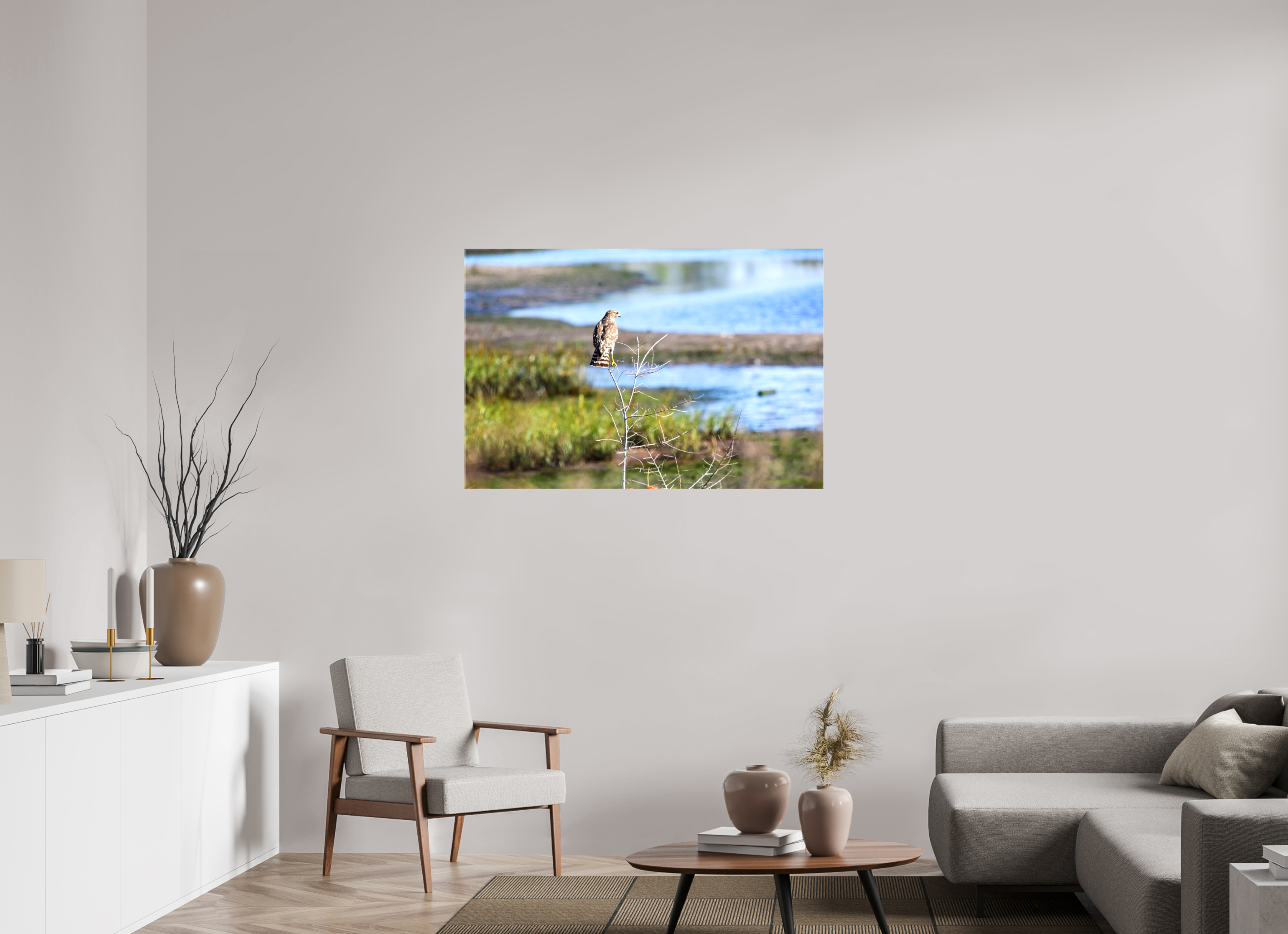 45 x 30″, Glossy Canvas on Stretcher Frame, 1,57" Wrapped Guardian of the Marsh