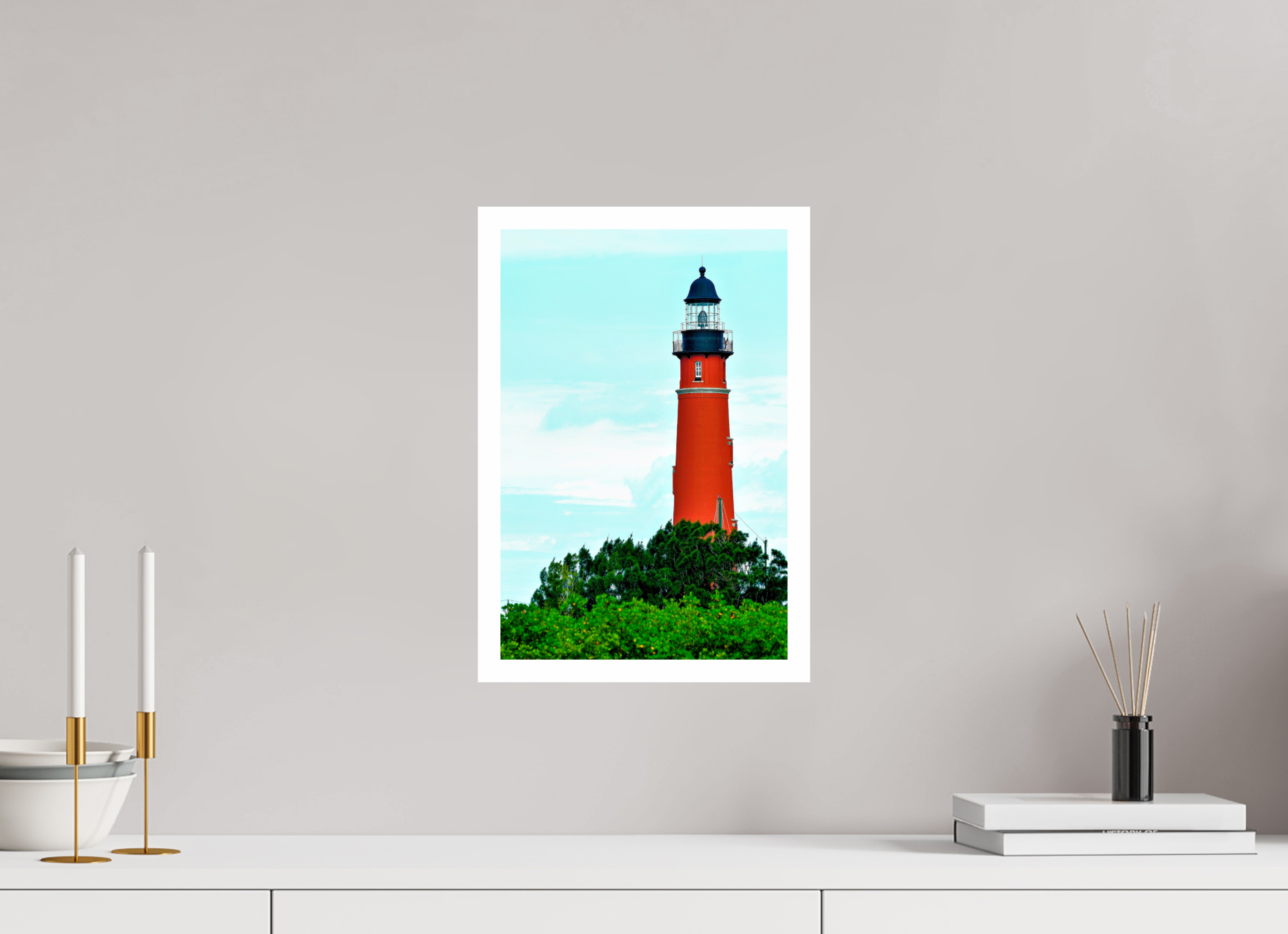10 x 15″, Hahnemühle FineArt Pearl Print, .79" white border Ponce de Leon Inlet Lighthouse