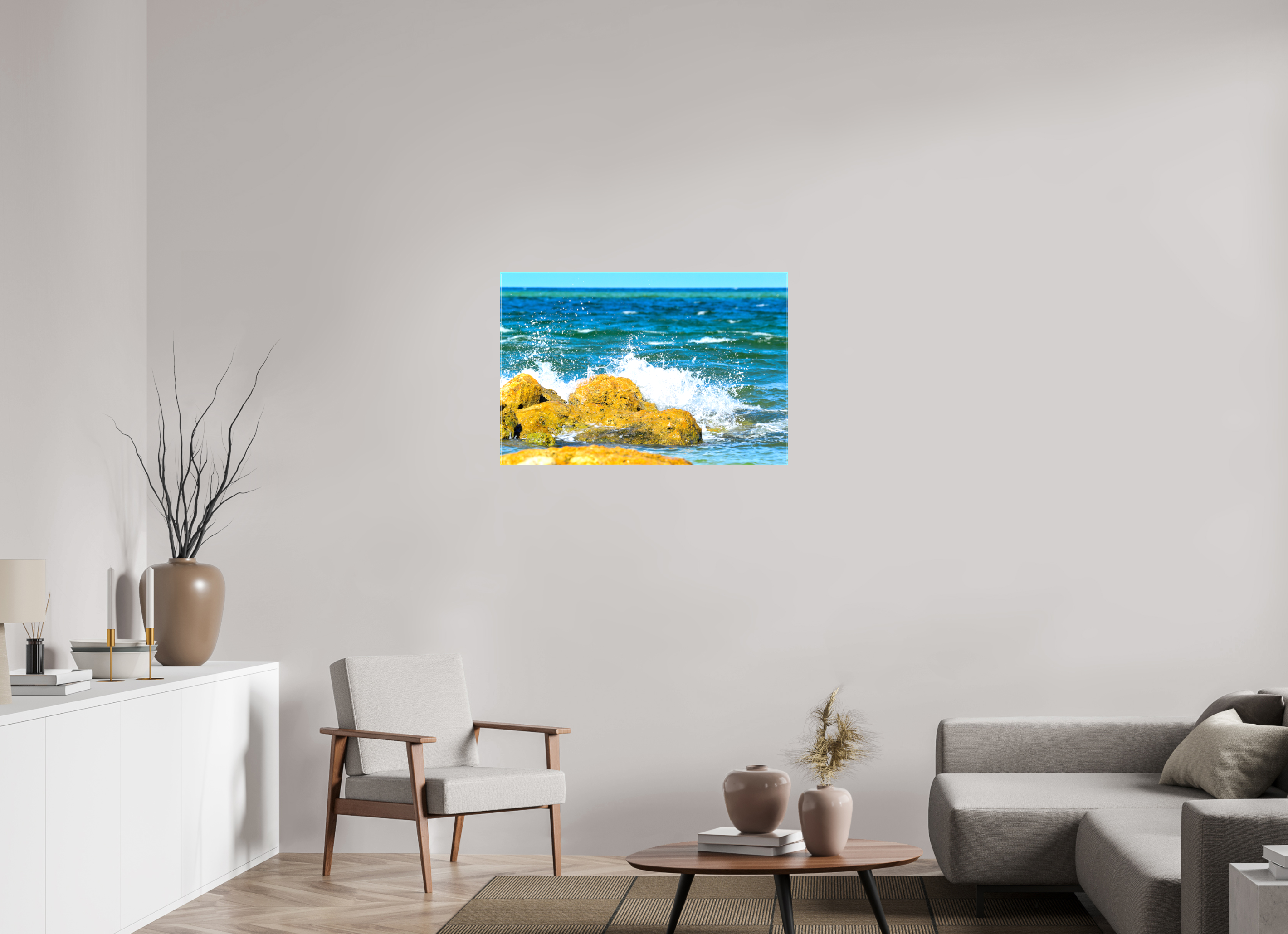 36 x 24″, Glossy Canvas on Stretcher Frame, 1,57" Wrapped The Ocean’s Impact