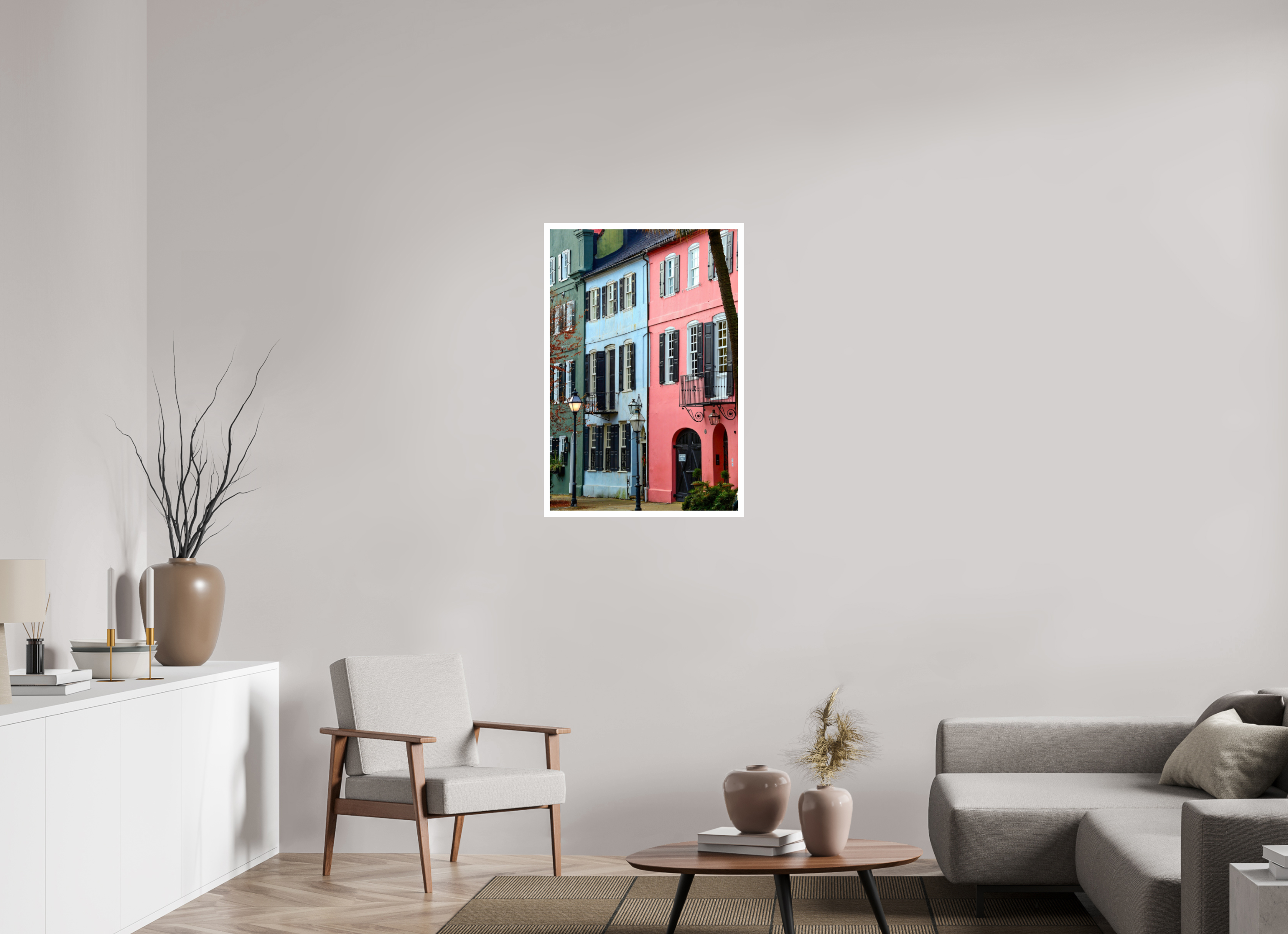 24 x 36″, Hahnemühle FineArt Pearl Print, .79" white border Rainbow Row