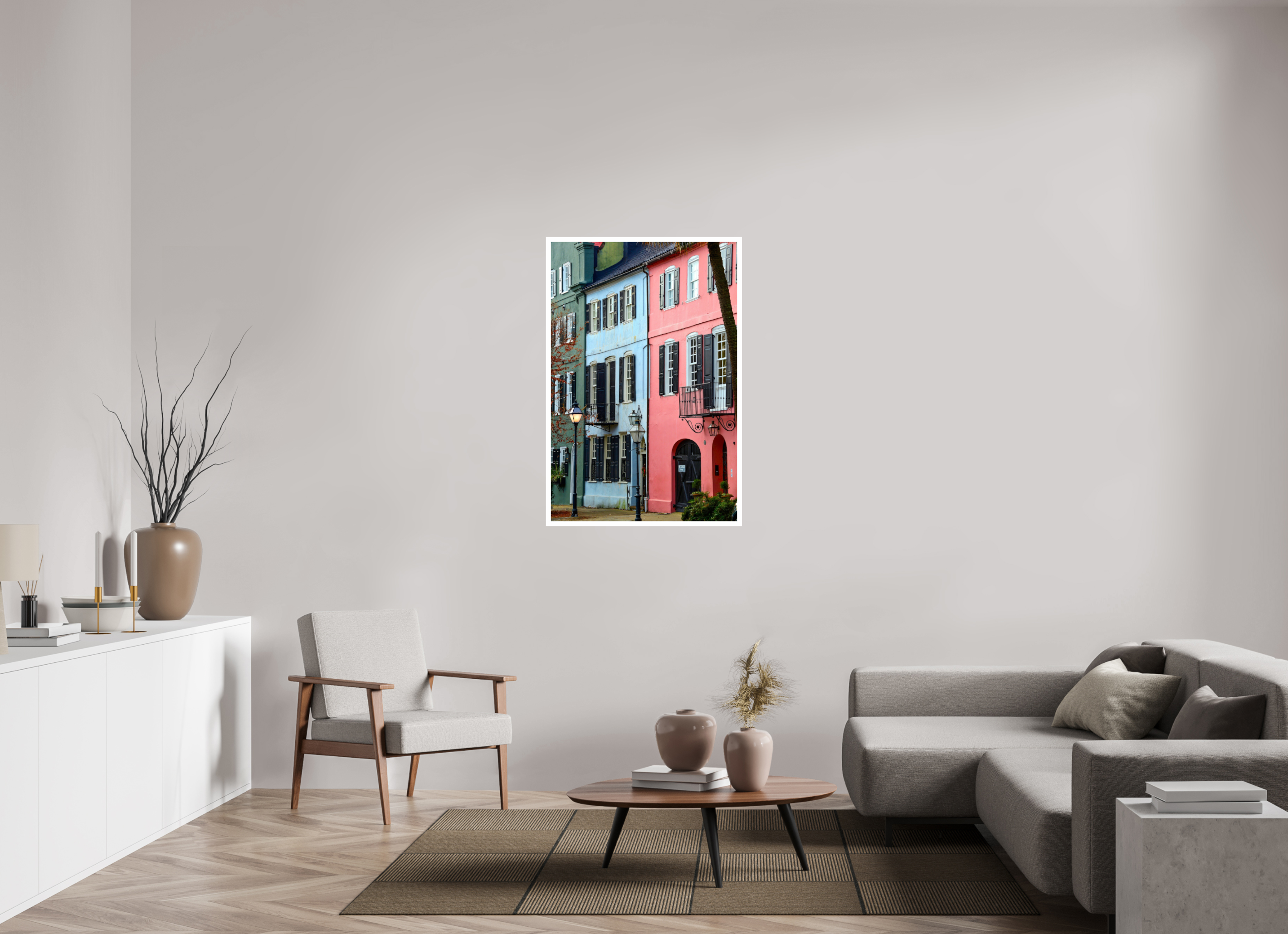 30 x 45″, Hahnemühle FineArt Pearl Print, .79" white border Rainbow Row