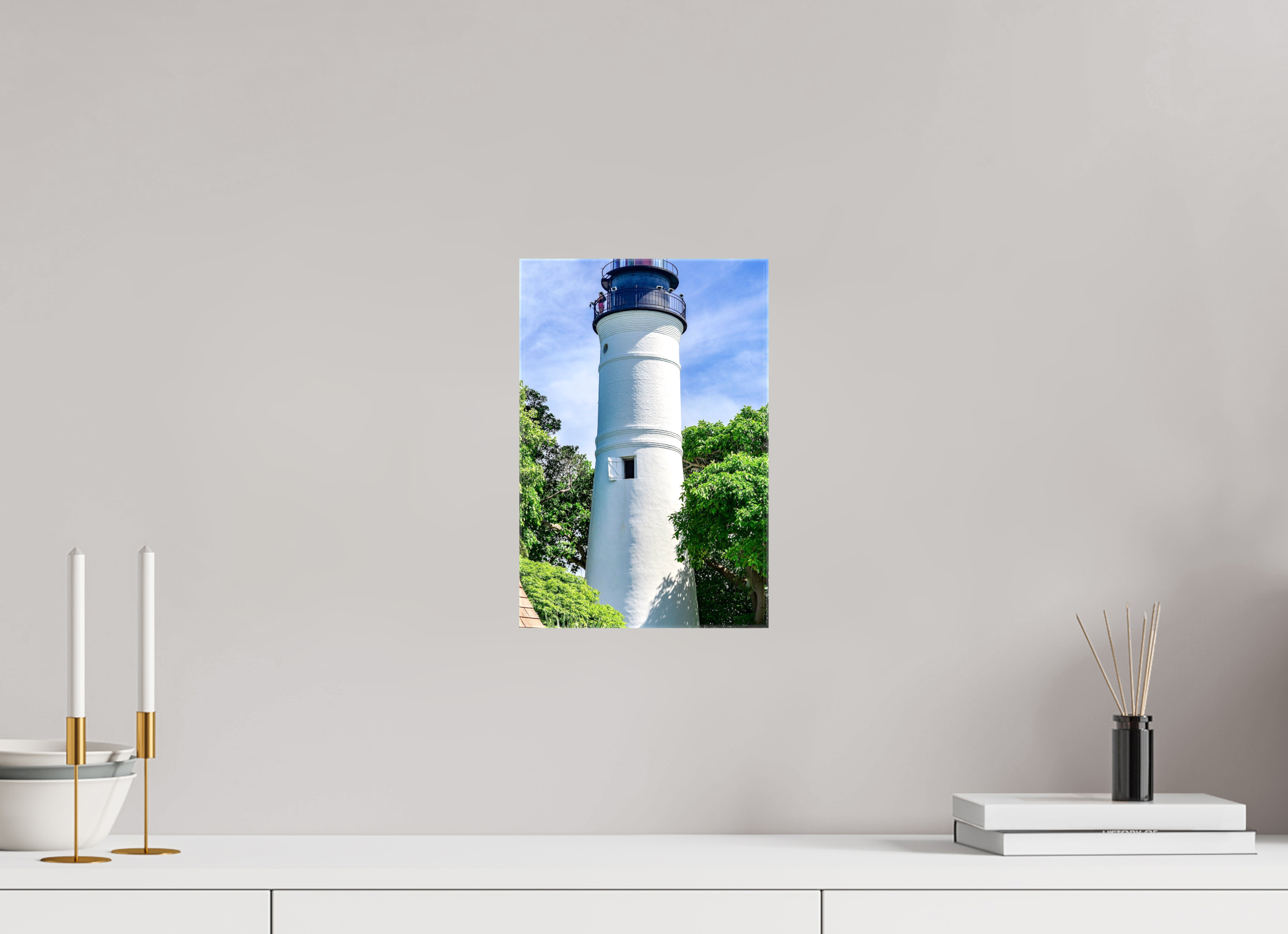 8 x 12″, Glossy Canvas on Stretcher Frame, 1,57" Wrapped The Historic Key West Lighthouse