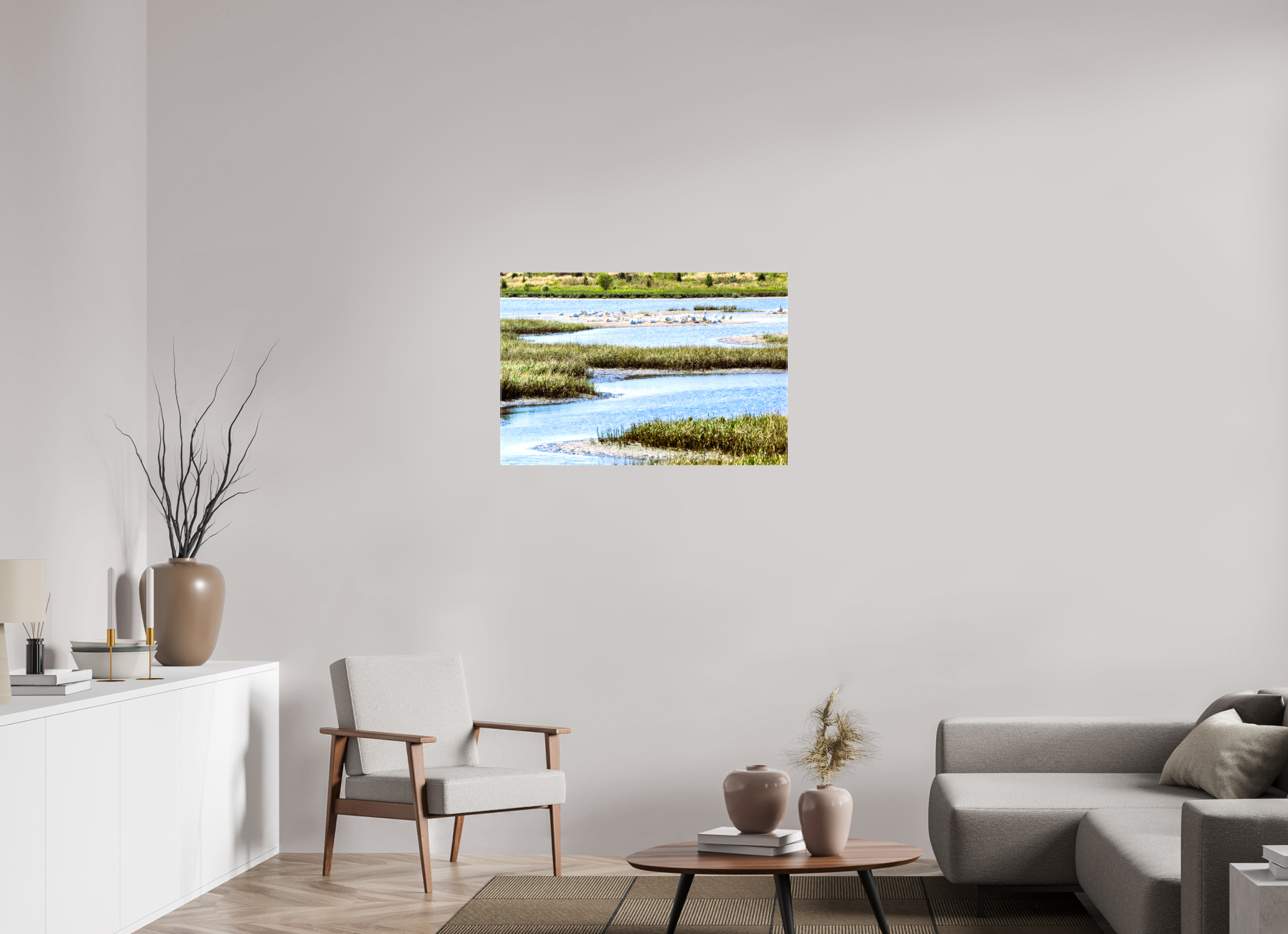 36 x 24″, Glossy Canvas on Stretcher Frame, 1,57" Wrapped Marshland Sanctuary
