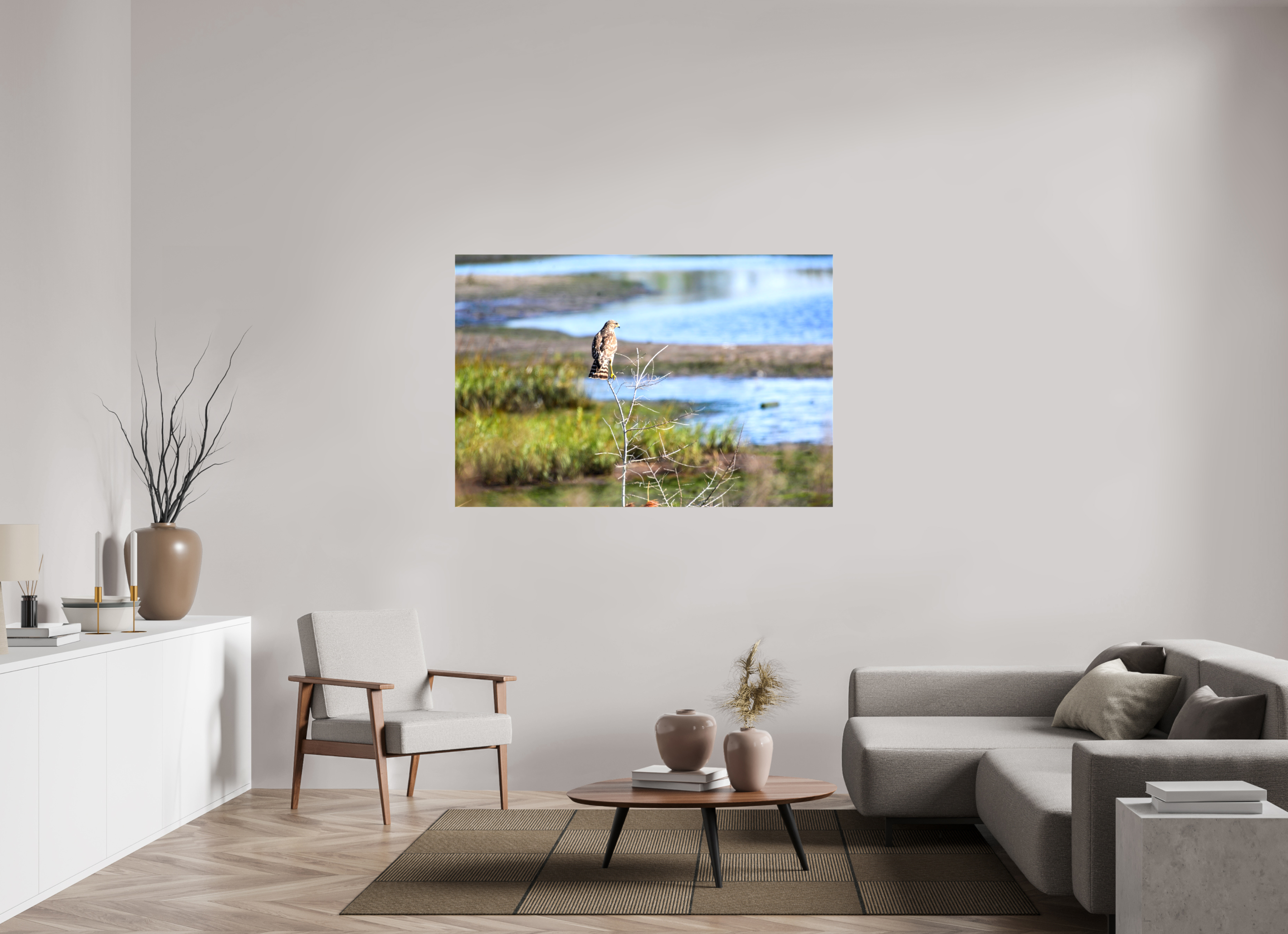 60 x 40″, Glossy Canvas on Stretcher Frame, 1,57" Wrapped Guardian of the Marsh