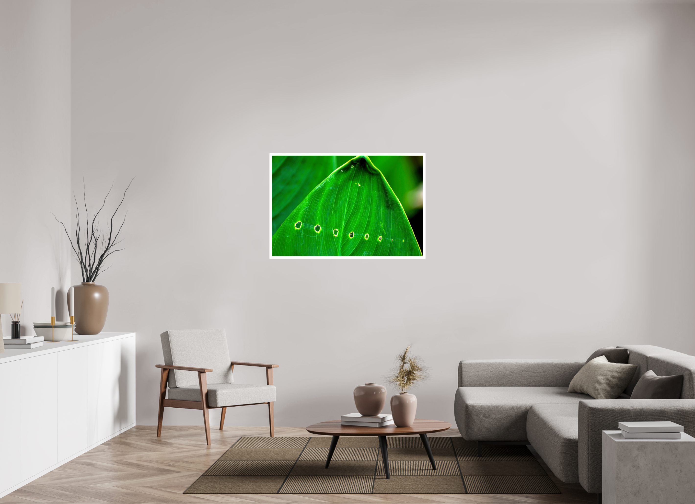 45 x 30″, Hahnemühle FineArt Pearl Print, .79" white border Linear Progression in Green