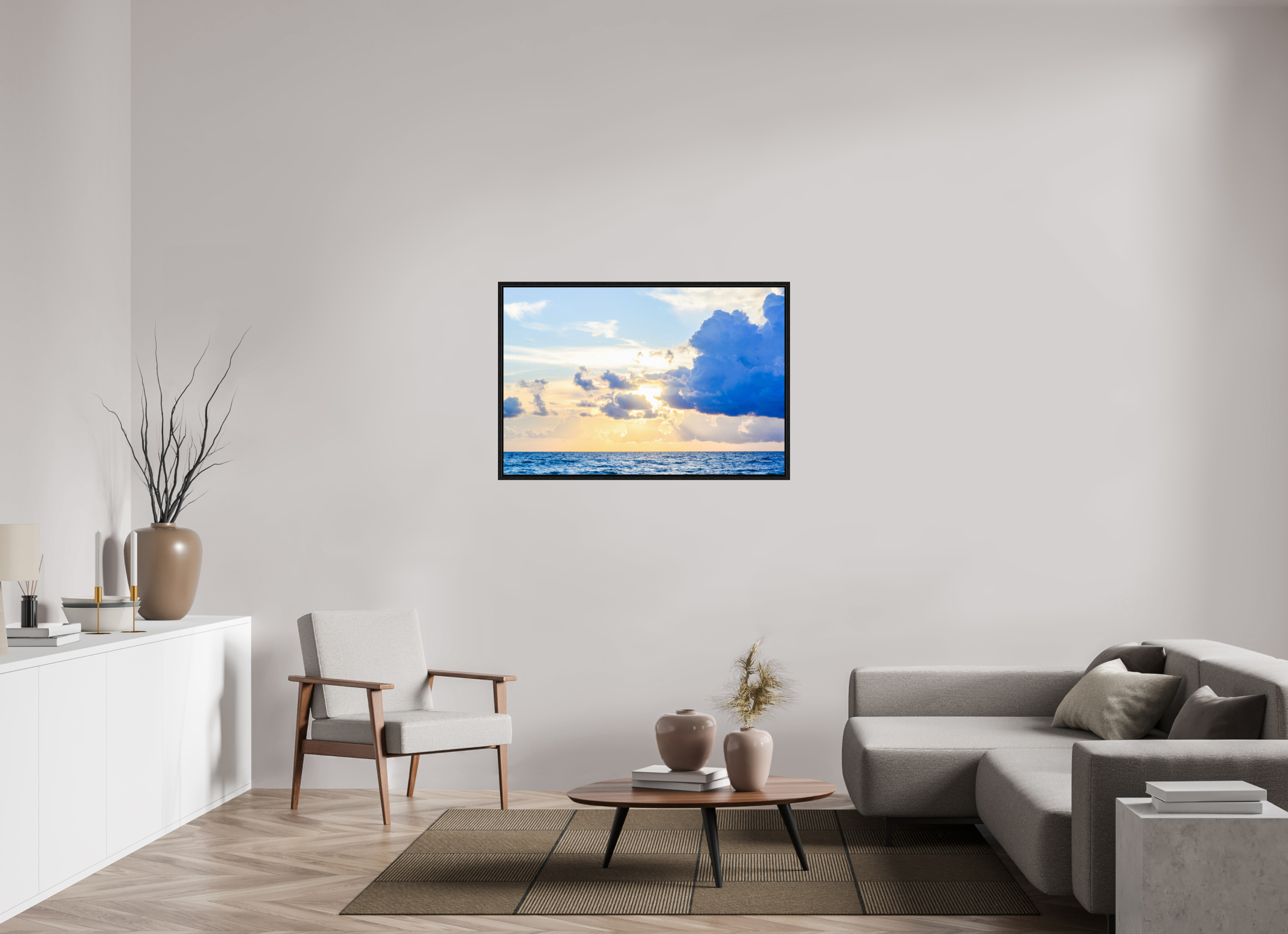 45 x 30″, Floater Frame Breaking Through The Clouds