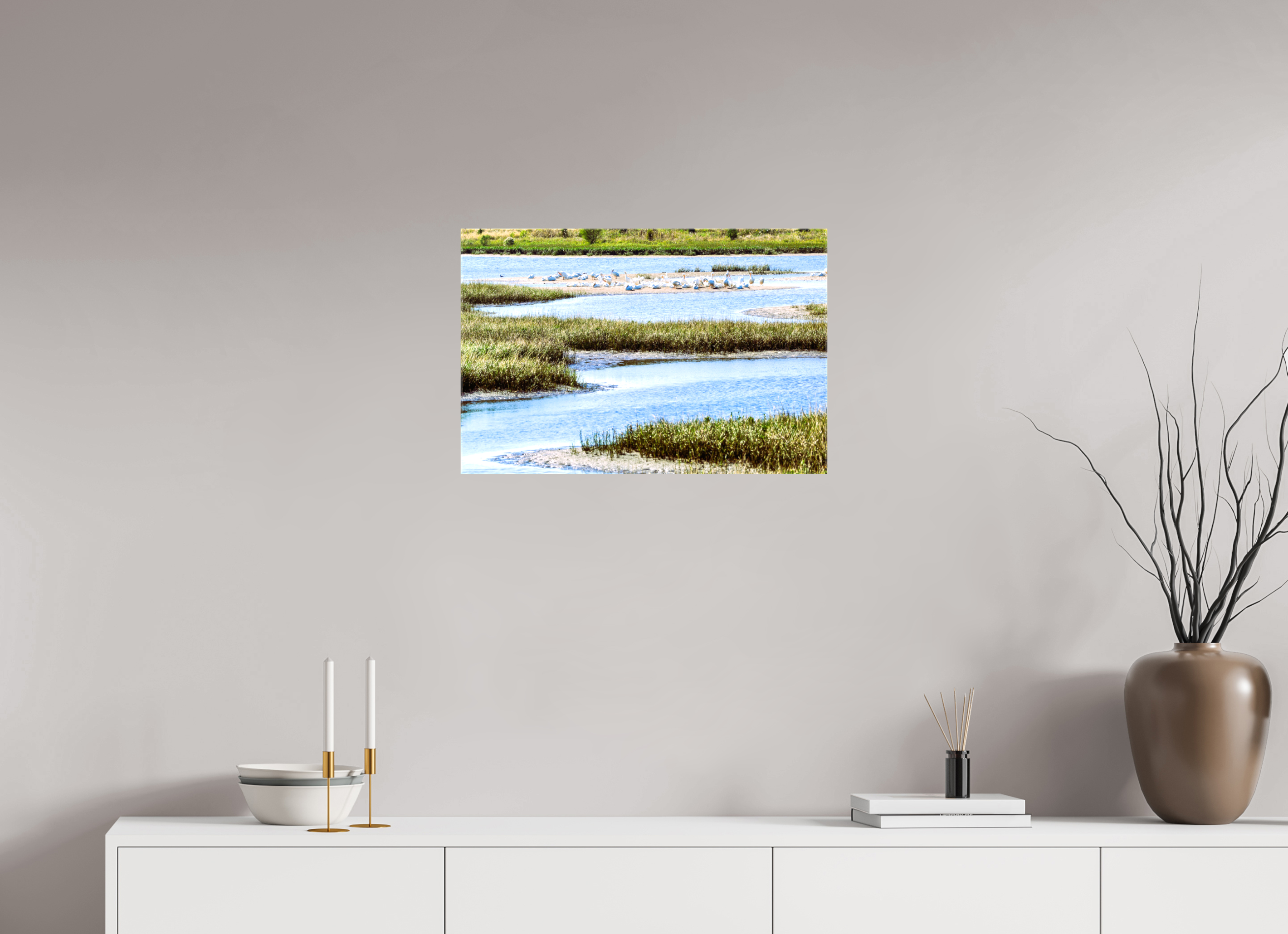 24 x 16″, Glossy Canvas on Stretcher Frame, 1,57" Wrapped Marshland Sanctuary