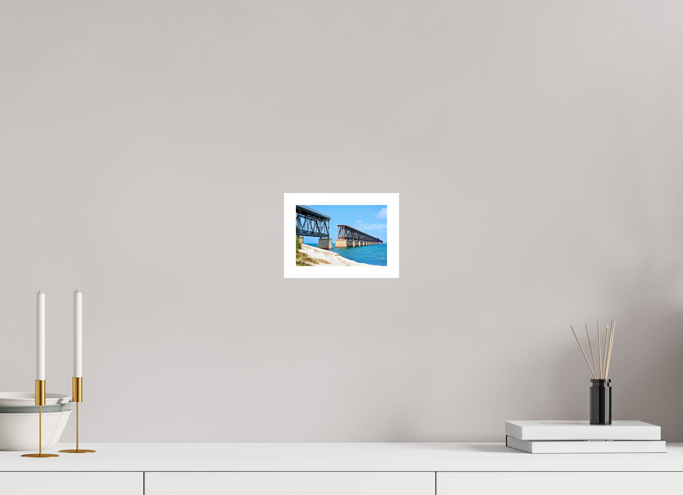 6 x 4″, Hahnemühle FineArt Pearl Print, .79" white border Old Bahia Honda Bridge
