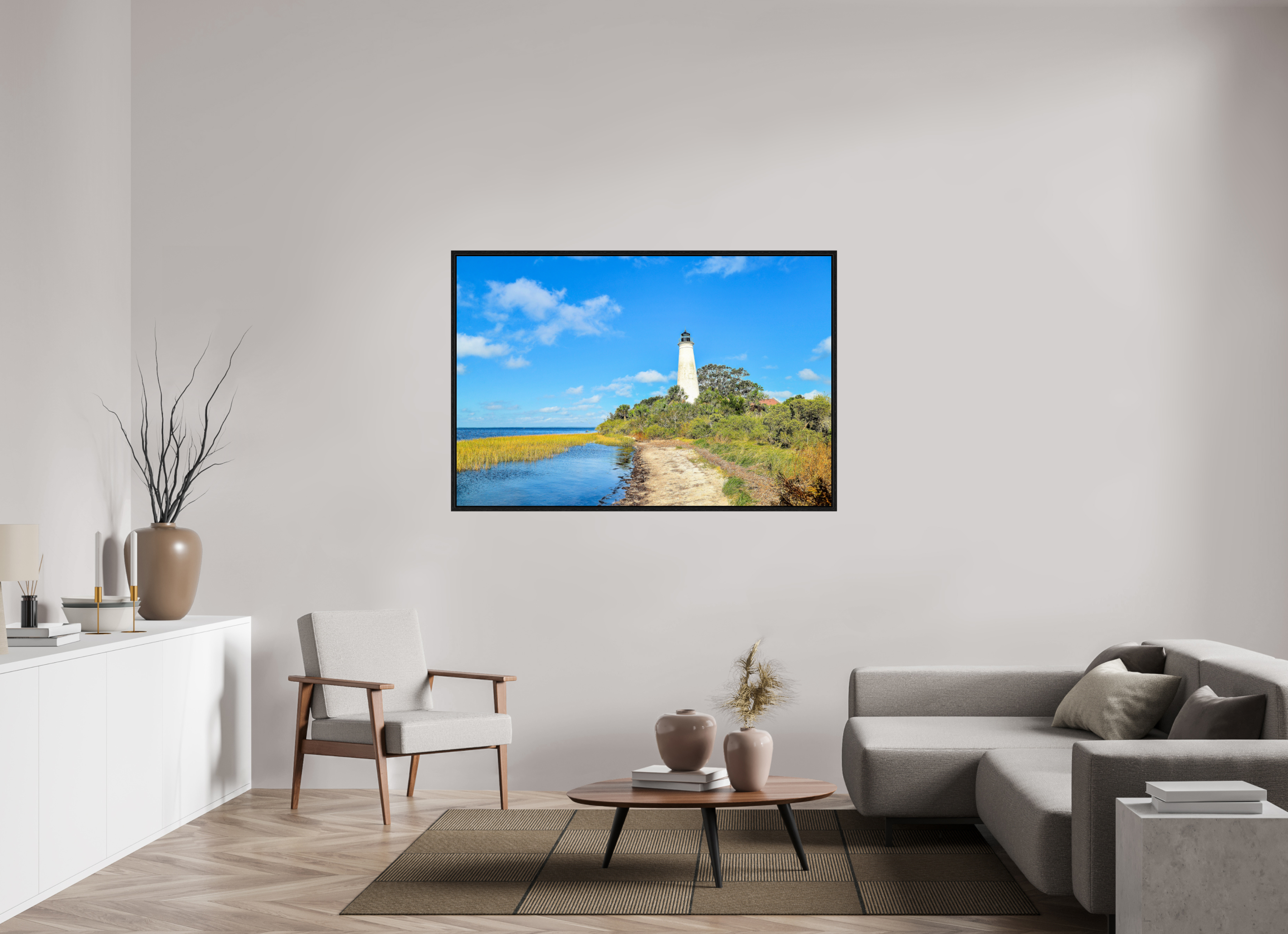 60 x 40″, Floater Frame St. Marks Lighthouse