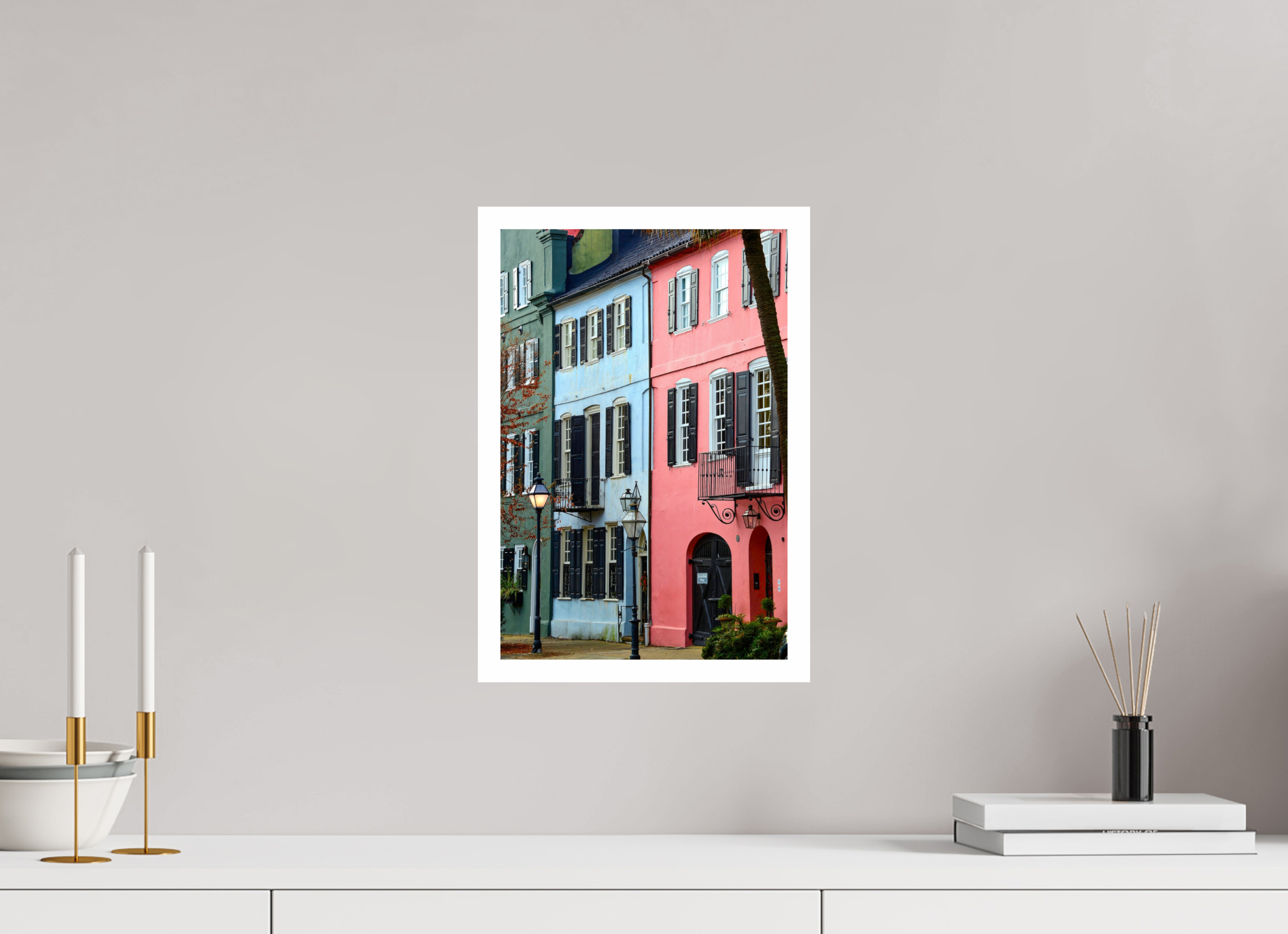 10 x 15″, Hahnemühle FineArt Pearl Print, .79" white border Rainbow Row