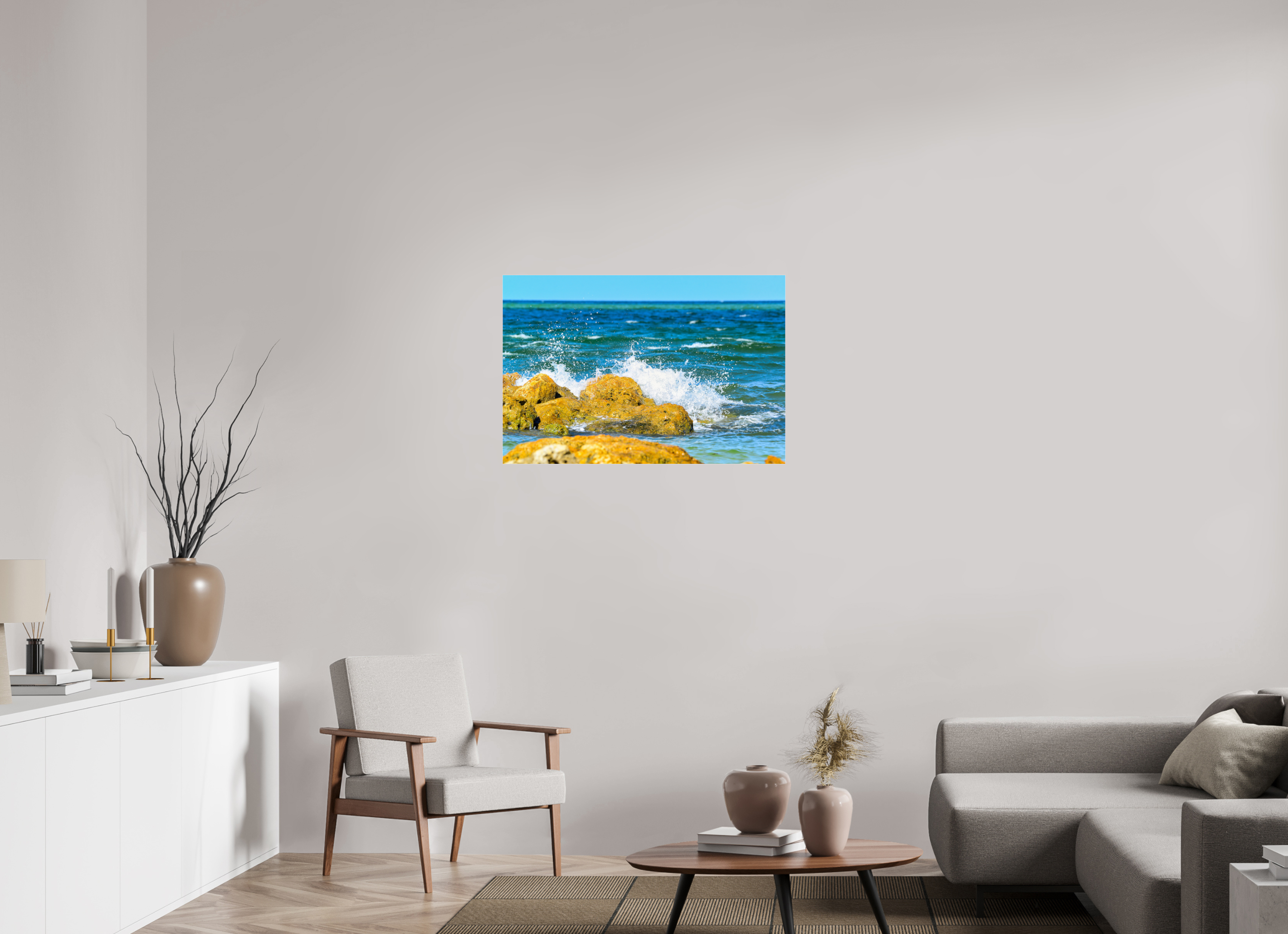 36 x 24″, Metallic Photo Print Under Acrylic Glass The Ocean’s Impact