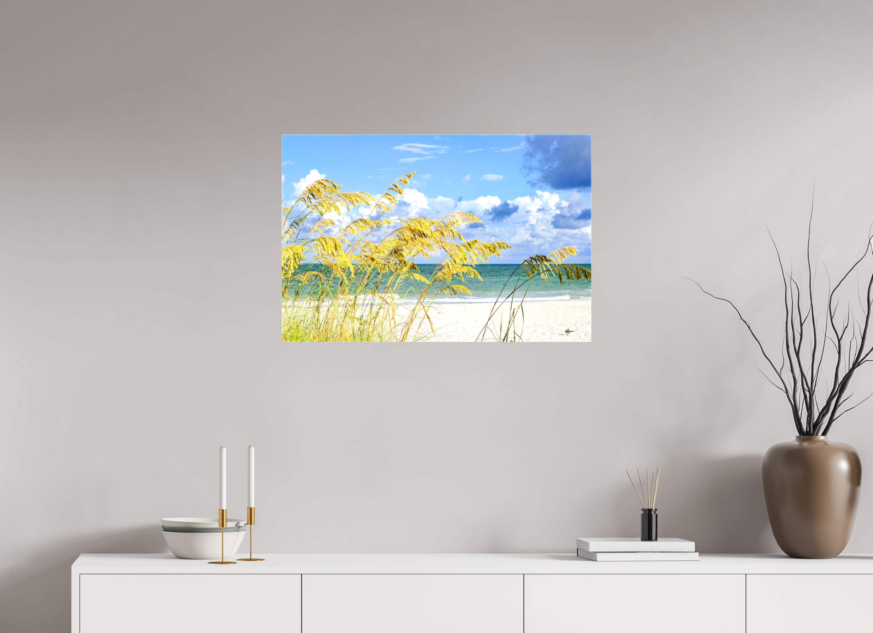 30 x 20″, Glossy Canvas on Stretcher Frame, 1,57" Wrapped Golden Sea Oats
