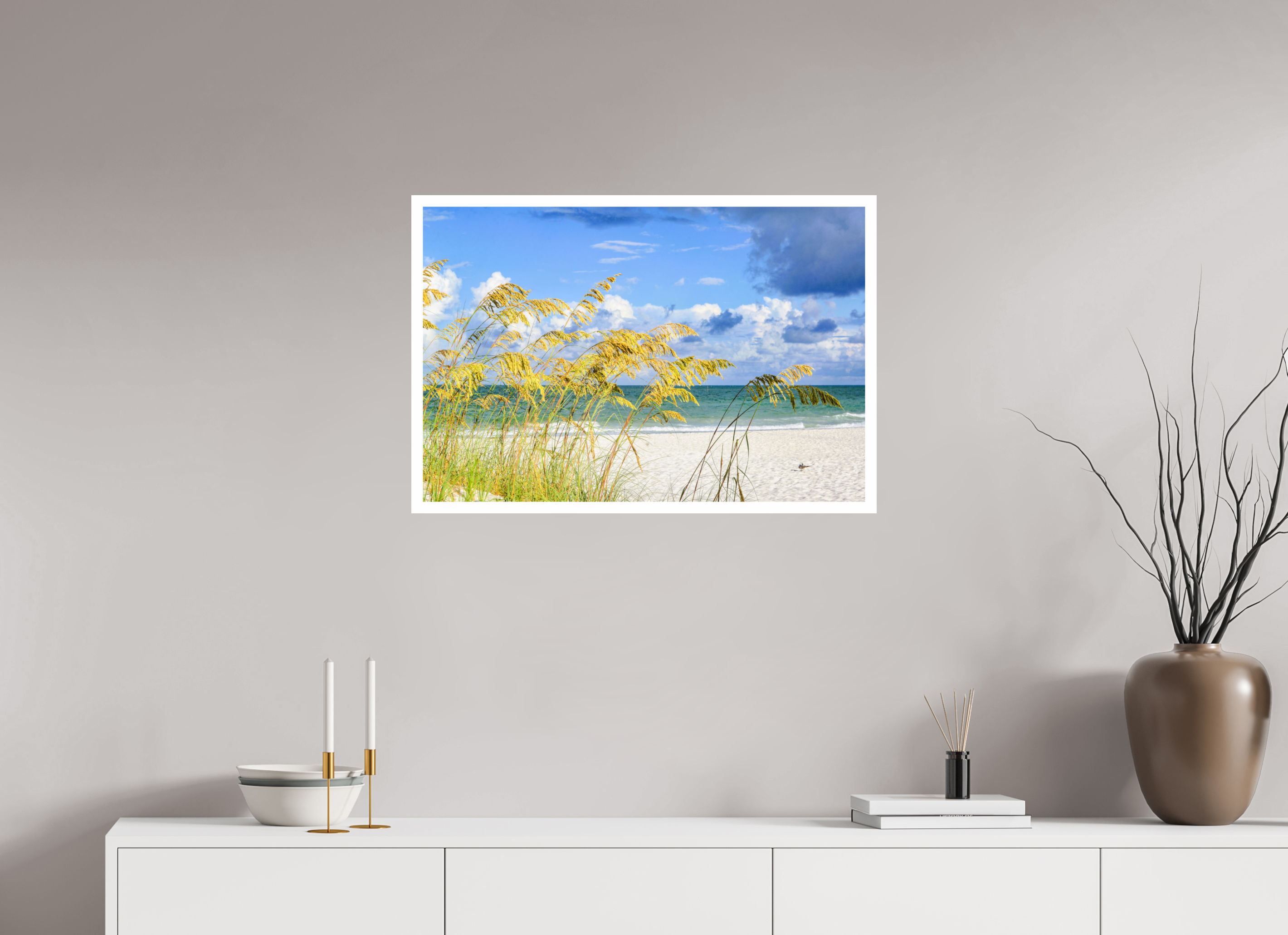 30 x 20″, Hahnemühle FineArt Pearl Print, .79" white border Golden Sea Oats
