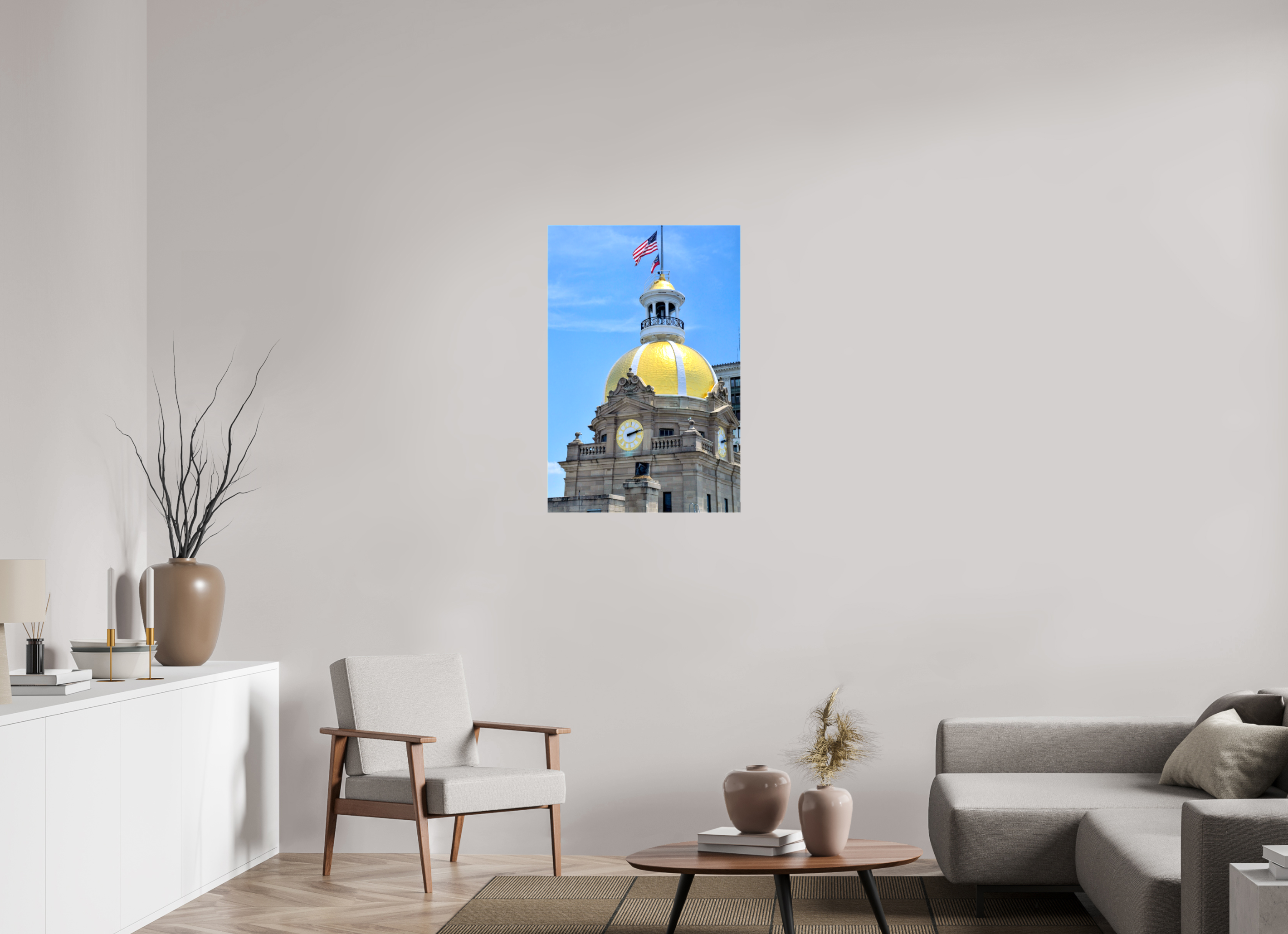 24 x 36″, Glossy Canvas on Stretcher Frame, 1,57" Wrapped The Gilded Heart of Savannah