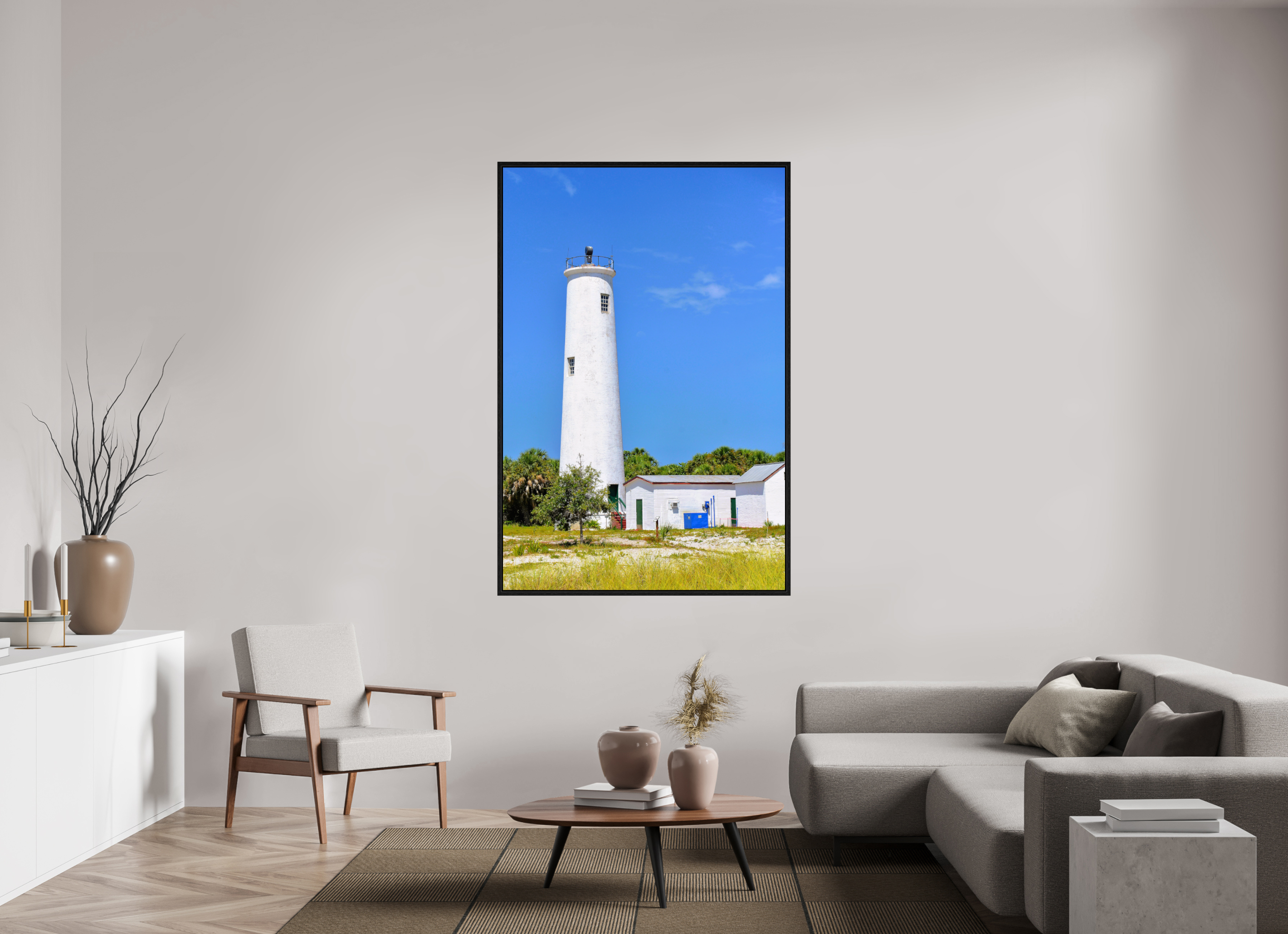 44 x 66″, Floater Frame Egmont Key Lighthouse