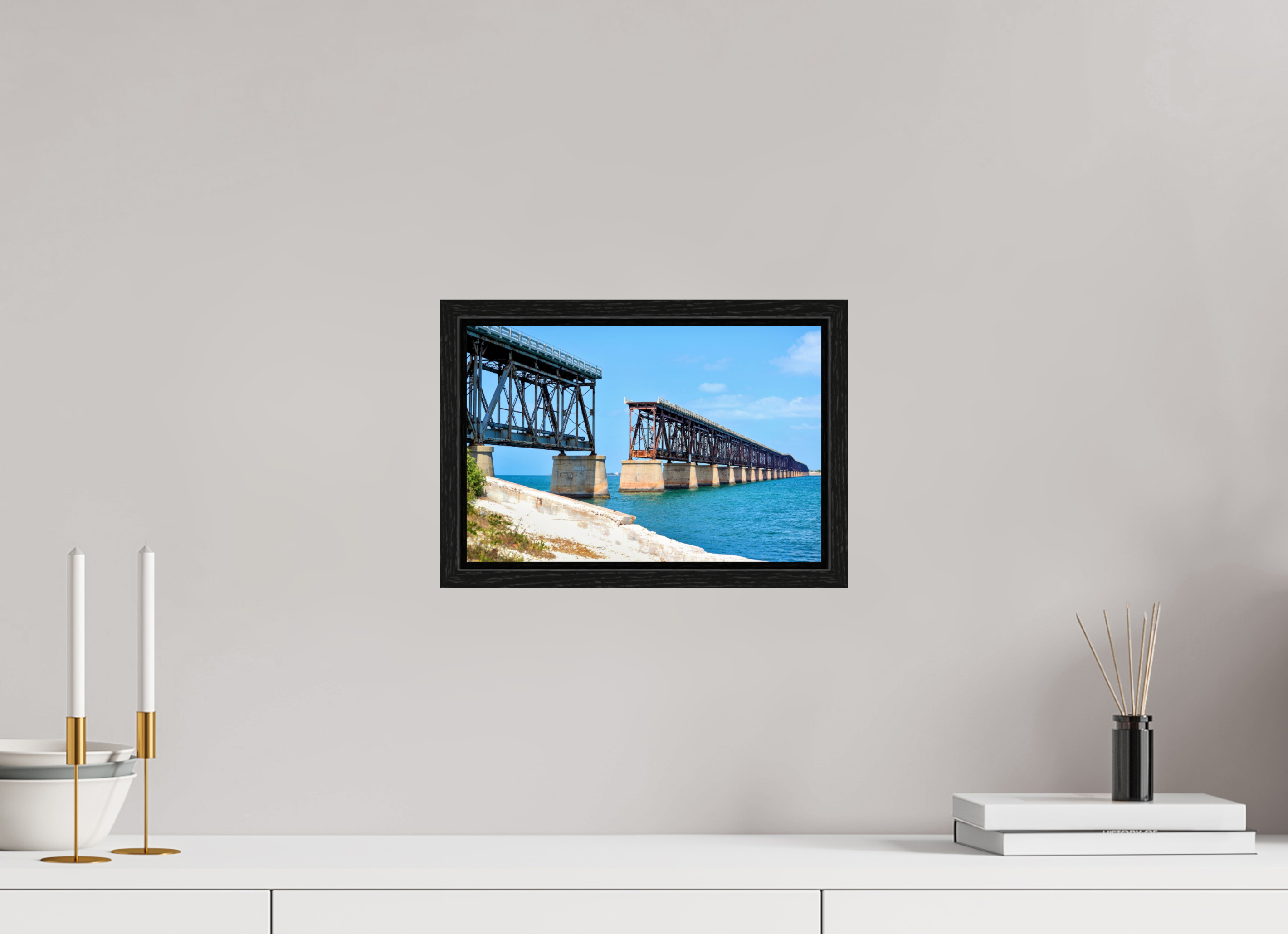 12 x 8″, Floater Frame Old Bahia Honda Bridge