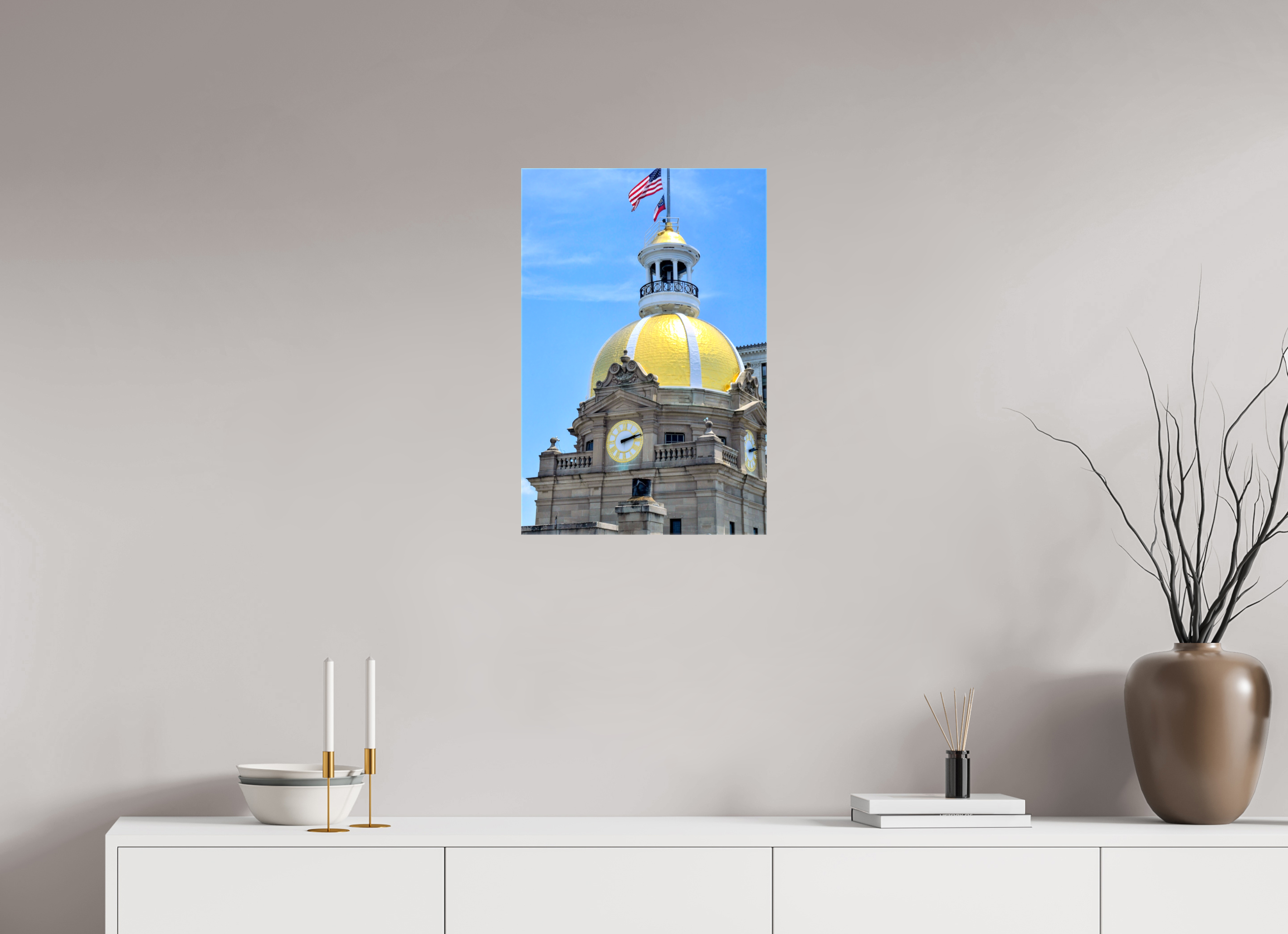 16 x 24″, Glossy Canvas on Stretcher Frame, 1,57" Wrapped The Gilded Heart of Savannah