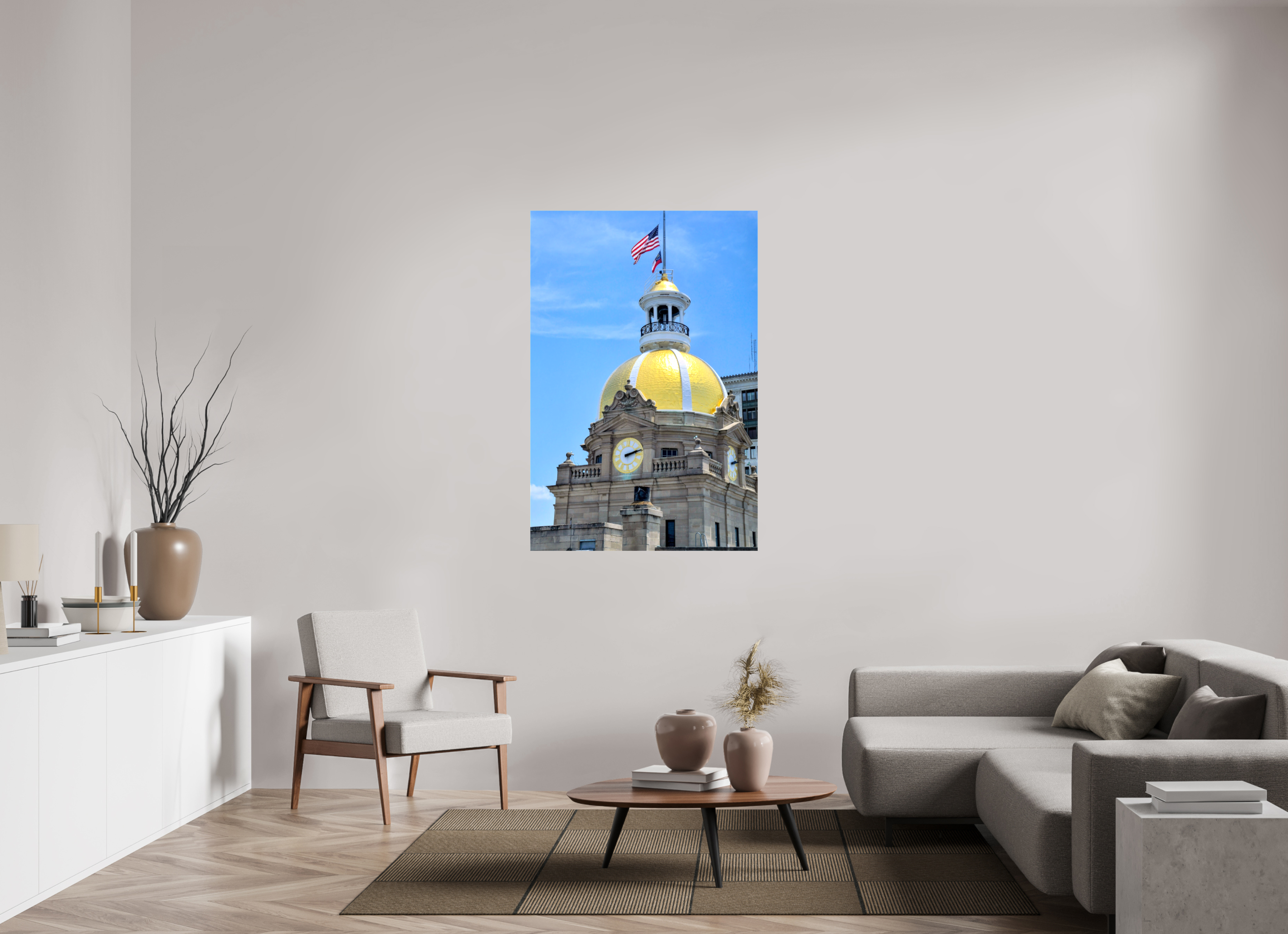 36 x 54″, Glossy Canvas on Stretcher Frame, 1,57" Wrapped The Gilded Heart of Savannah