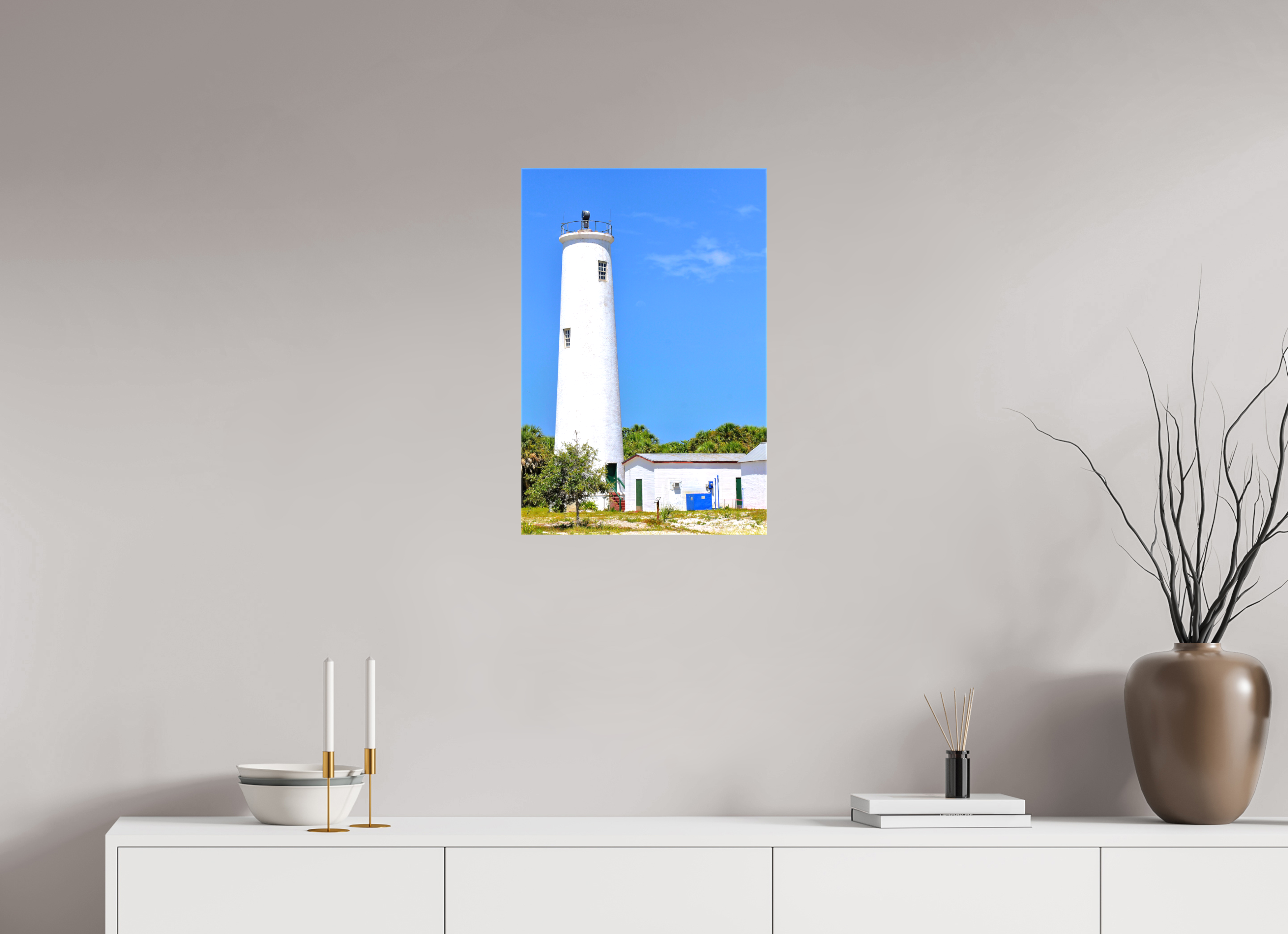 16 x 24″, Glossy Canvas on Stretcher Frame, 1,57" Wrapped Egmont Key Lighthouse