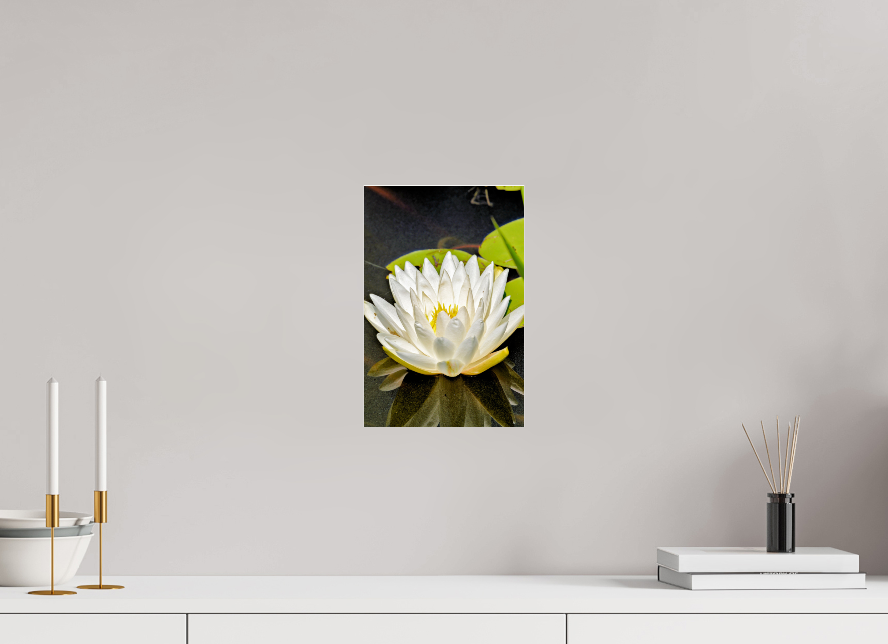 8 x 12″, Metallic Photo Print Under Acrylic Glass The White Water Lily