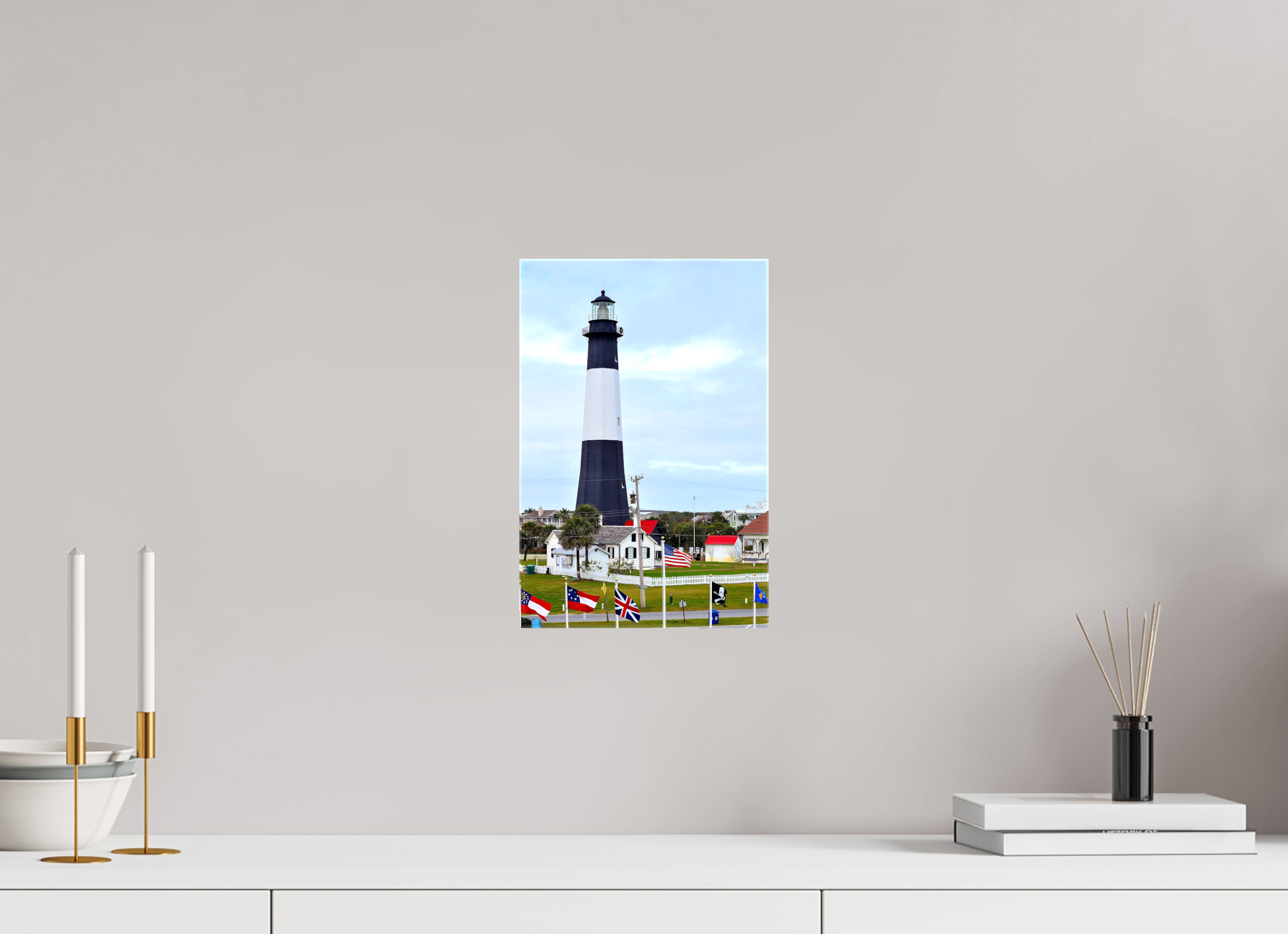 8 x 12″, Glossy Canvas on Stretcher Frame, 1,57" Wrapped Heritage at Tybee: The Lighthouse & Grounds