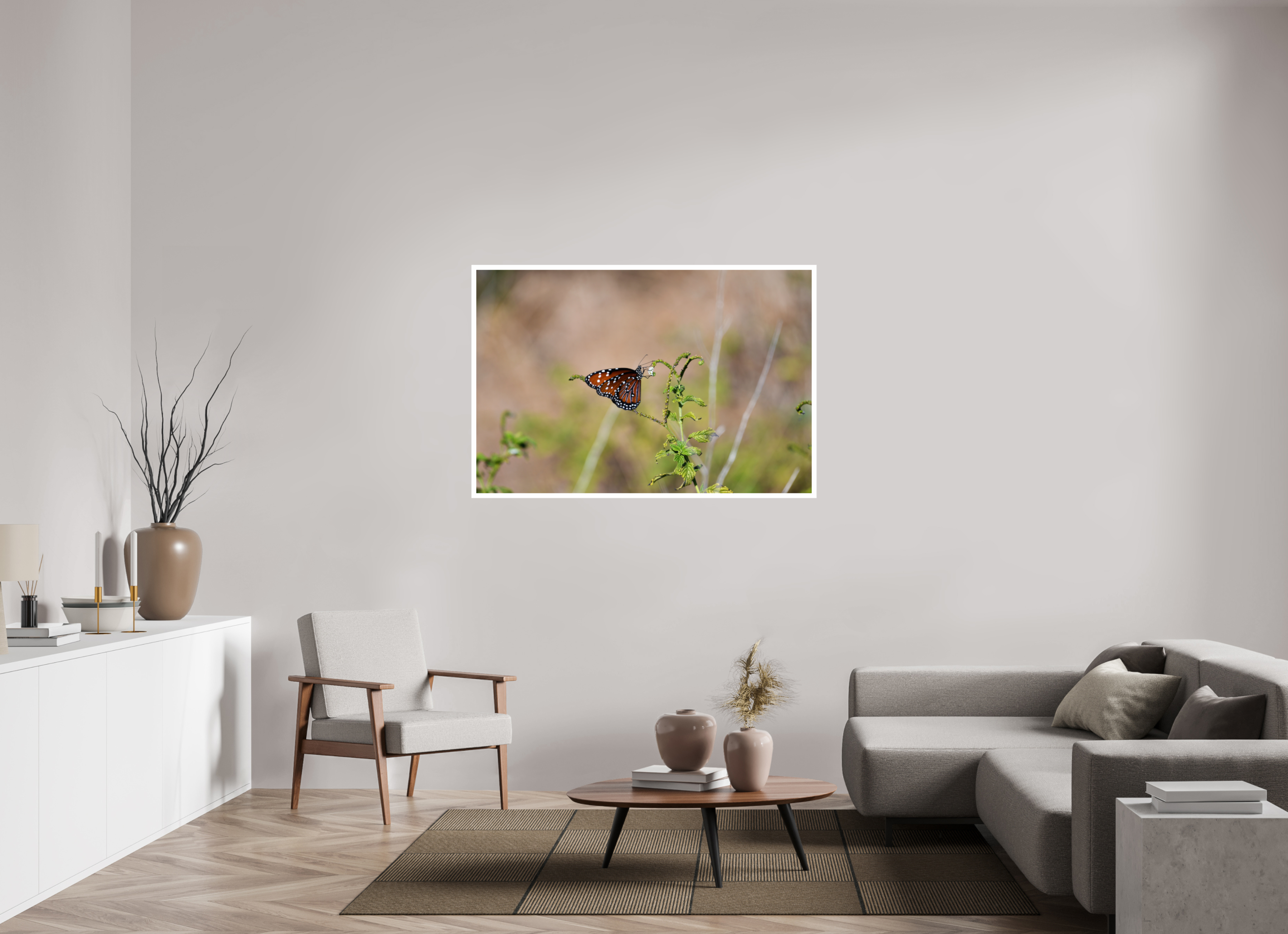 54 x 36″, Hahnemühle FineArt Pearl Print without Frame, .79" white border Queen Butterfly