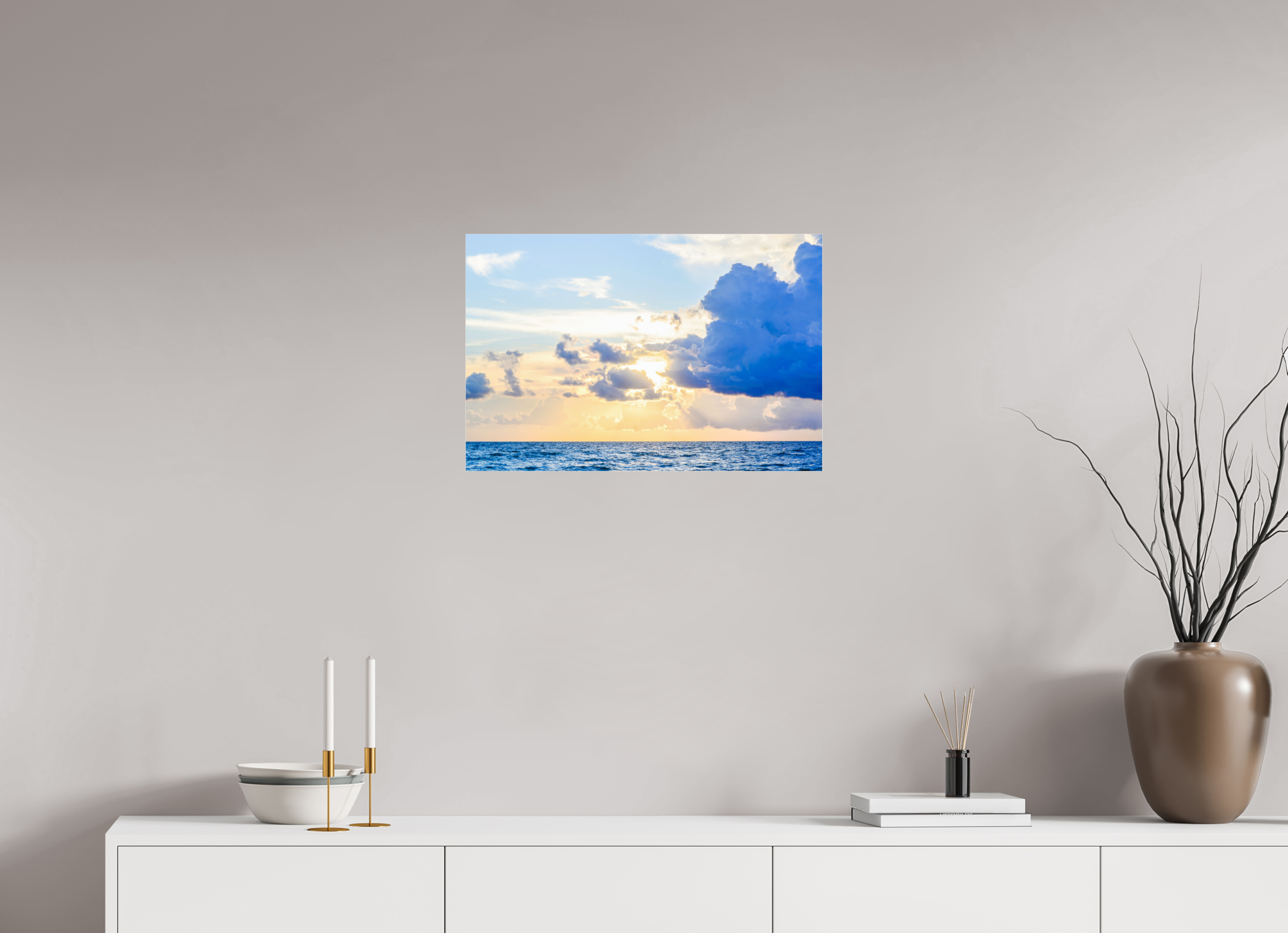 24 x 16″, Photo Print Under Acrylic Glass Breaking Through The Clouds