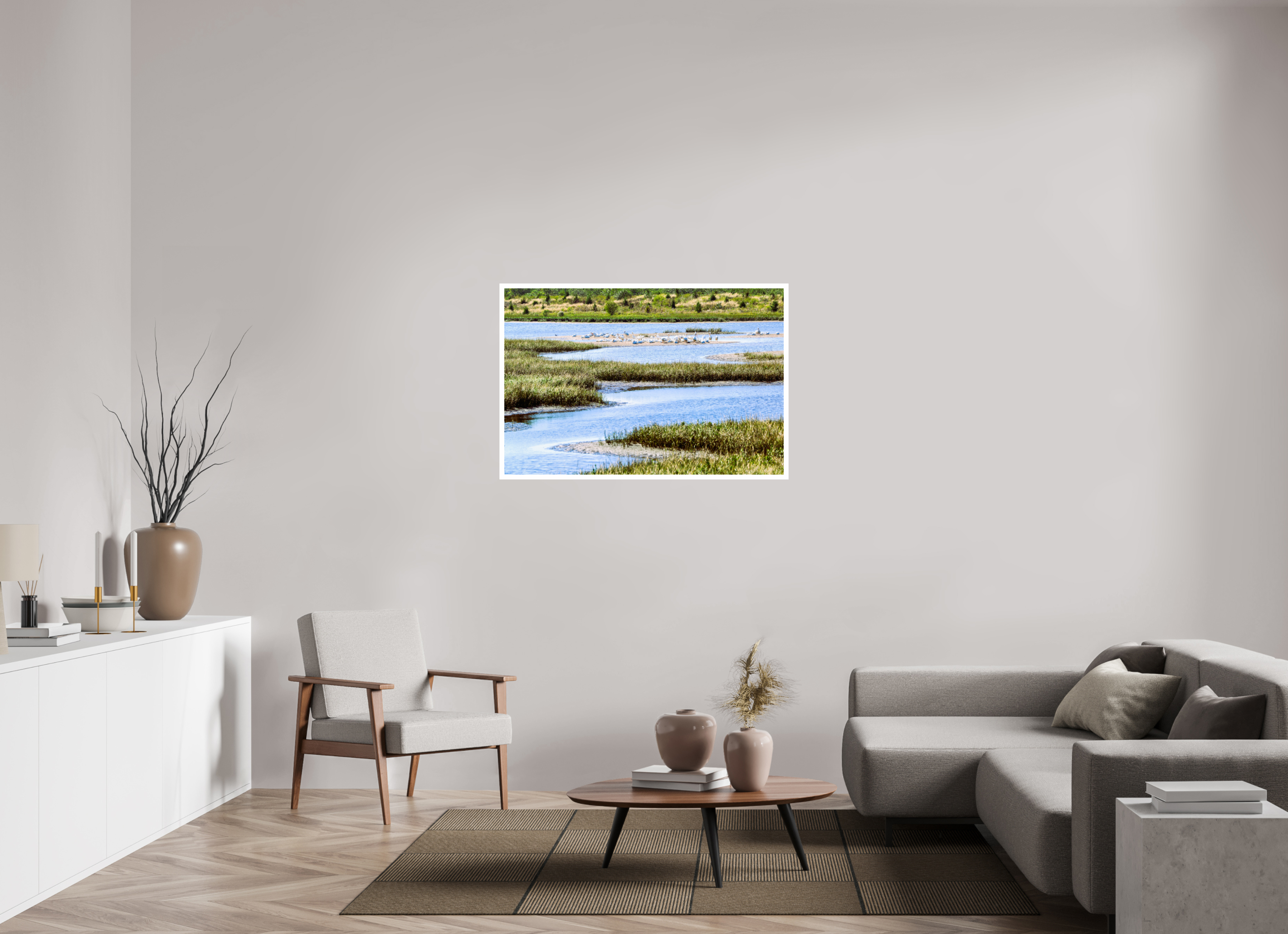 45 x 30″, Hahnemühle FineArt Pearl Print, .79" white border Marshland Sanctuary