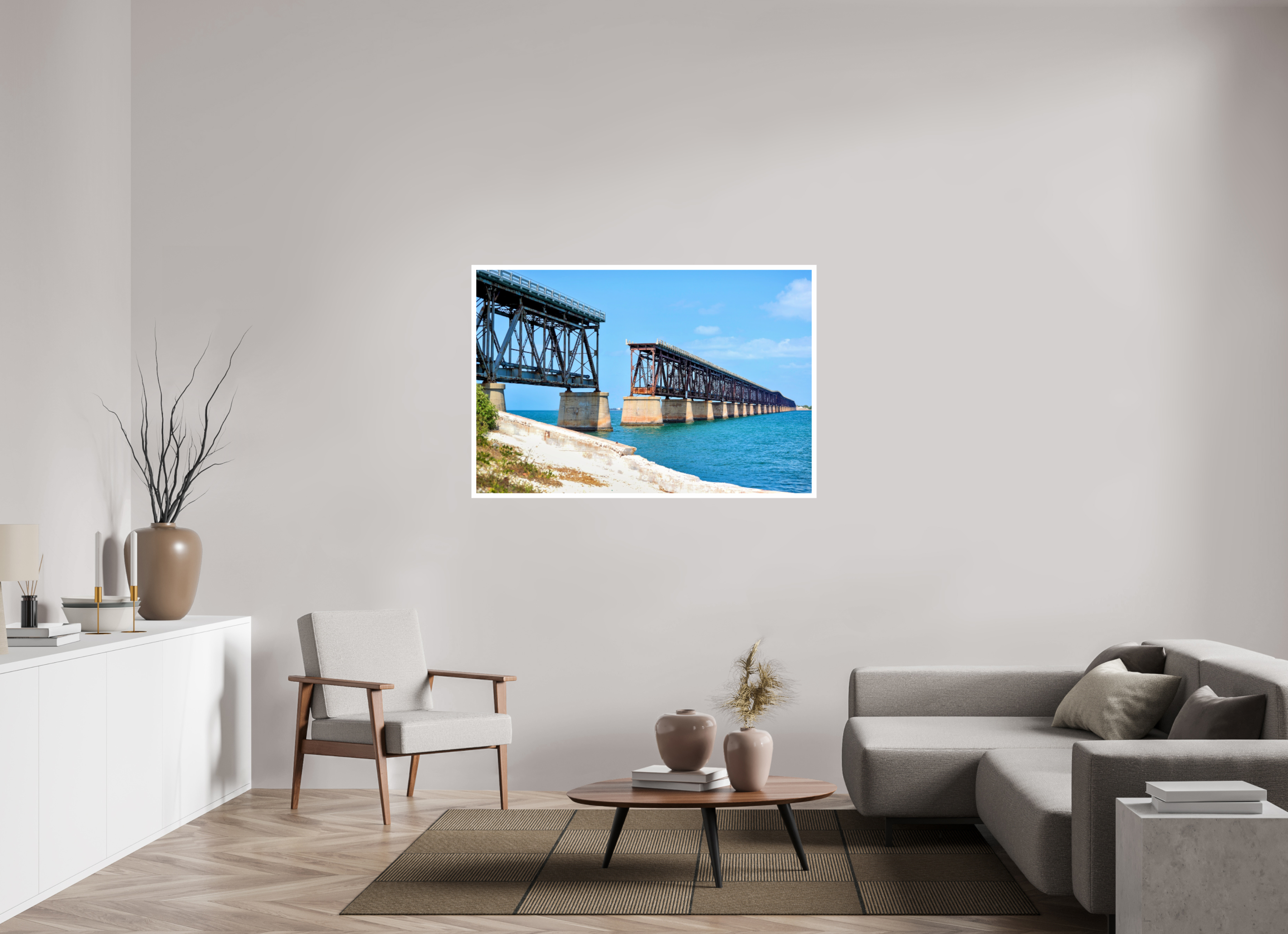 54 x 36″, Hahnemühle FineArt Pearl Print, .79" white border Old Bahia Honda Bridge