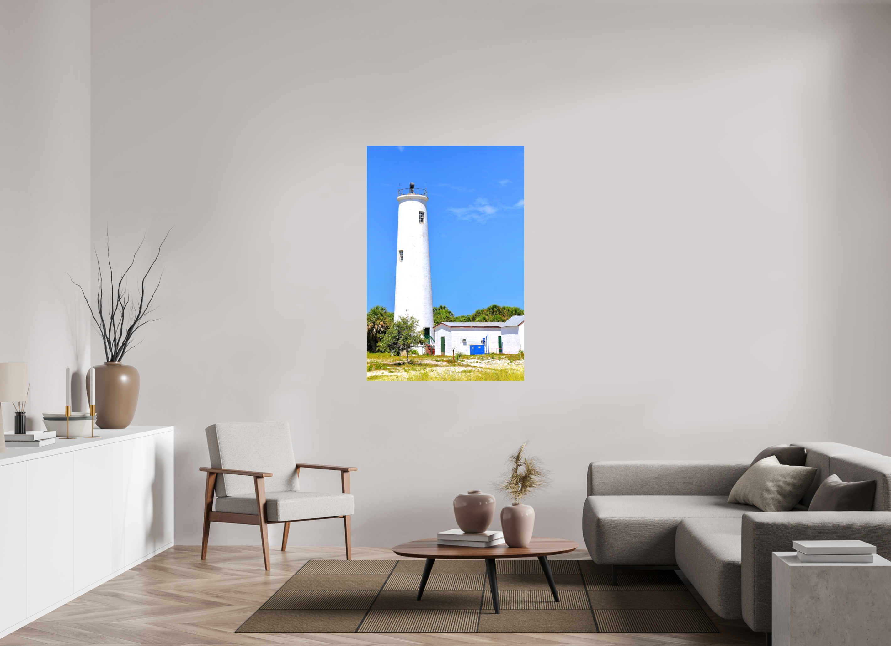 36 x 54″, Glossy Canvas on Stretcher Frame, 1,57" Wrapped Egmont Key Lighthouse