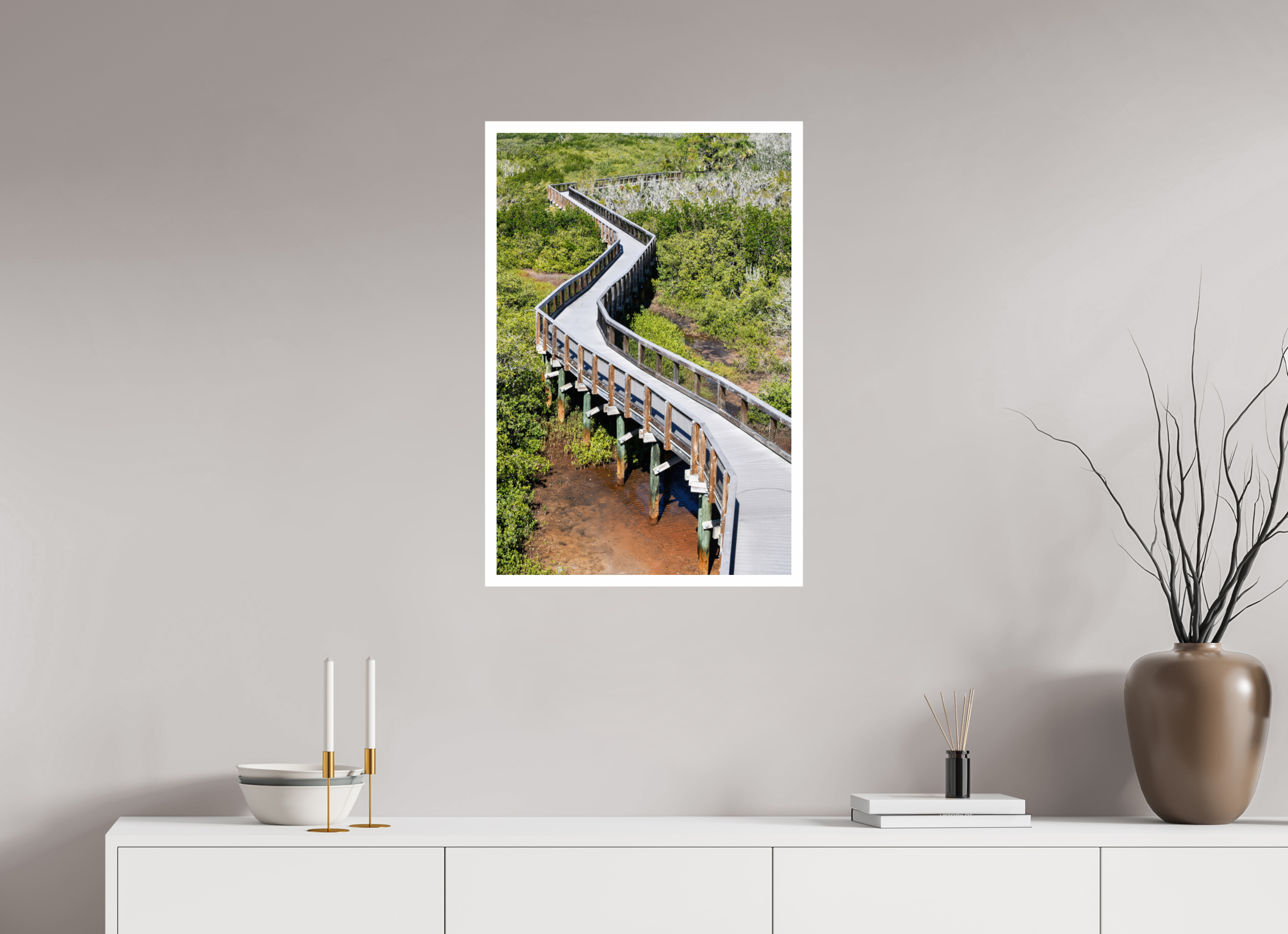 20 x 30″, Hahnemühle FineArt Pearl Print, .79" white border The Winding Way