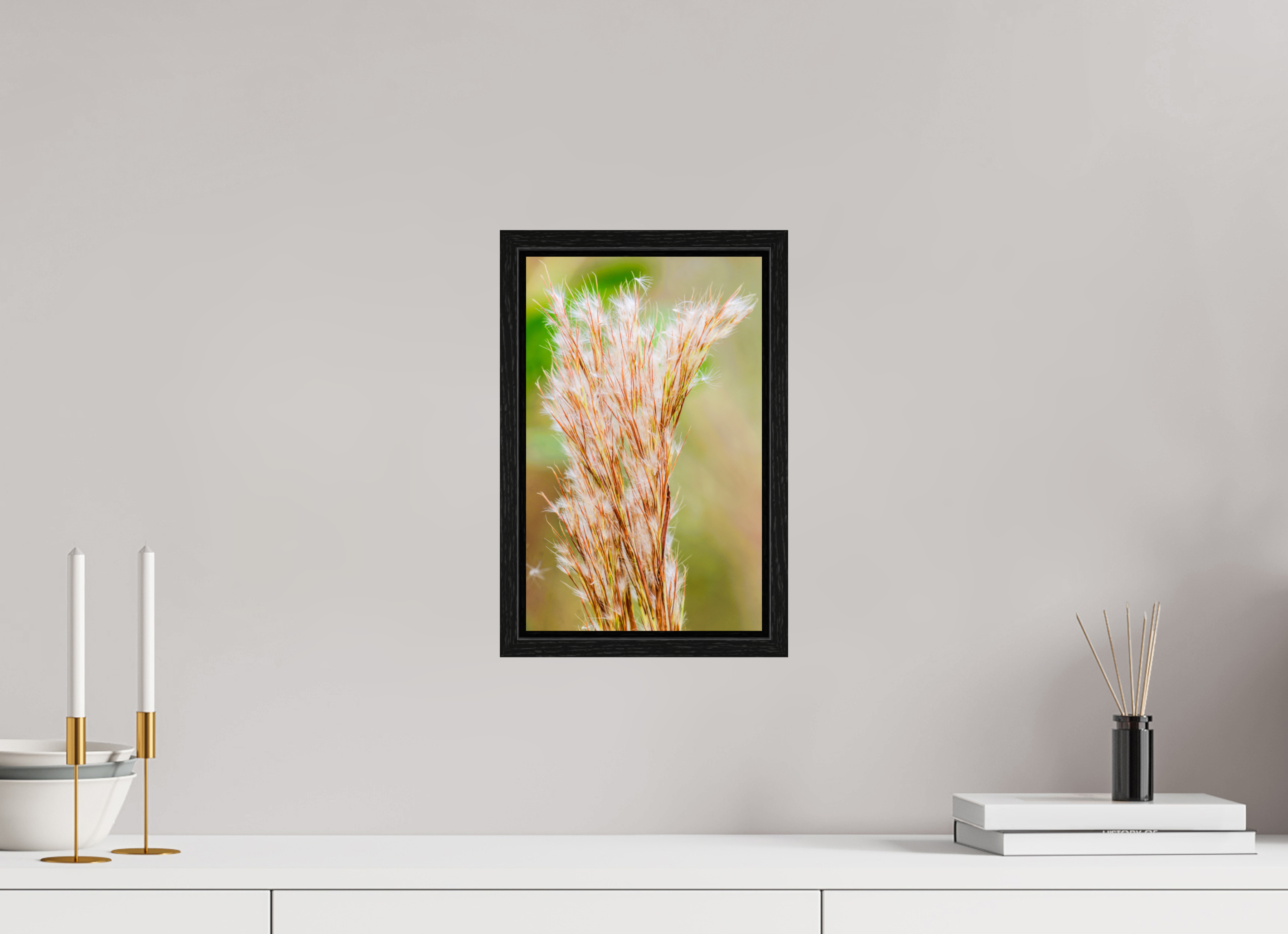 8 x 12.7″, Floater Frame Bushy Bluestem in the Breeze