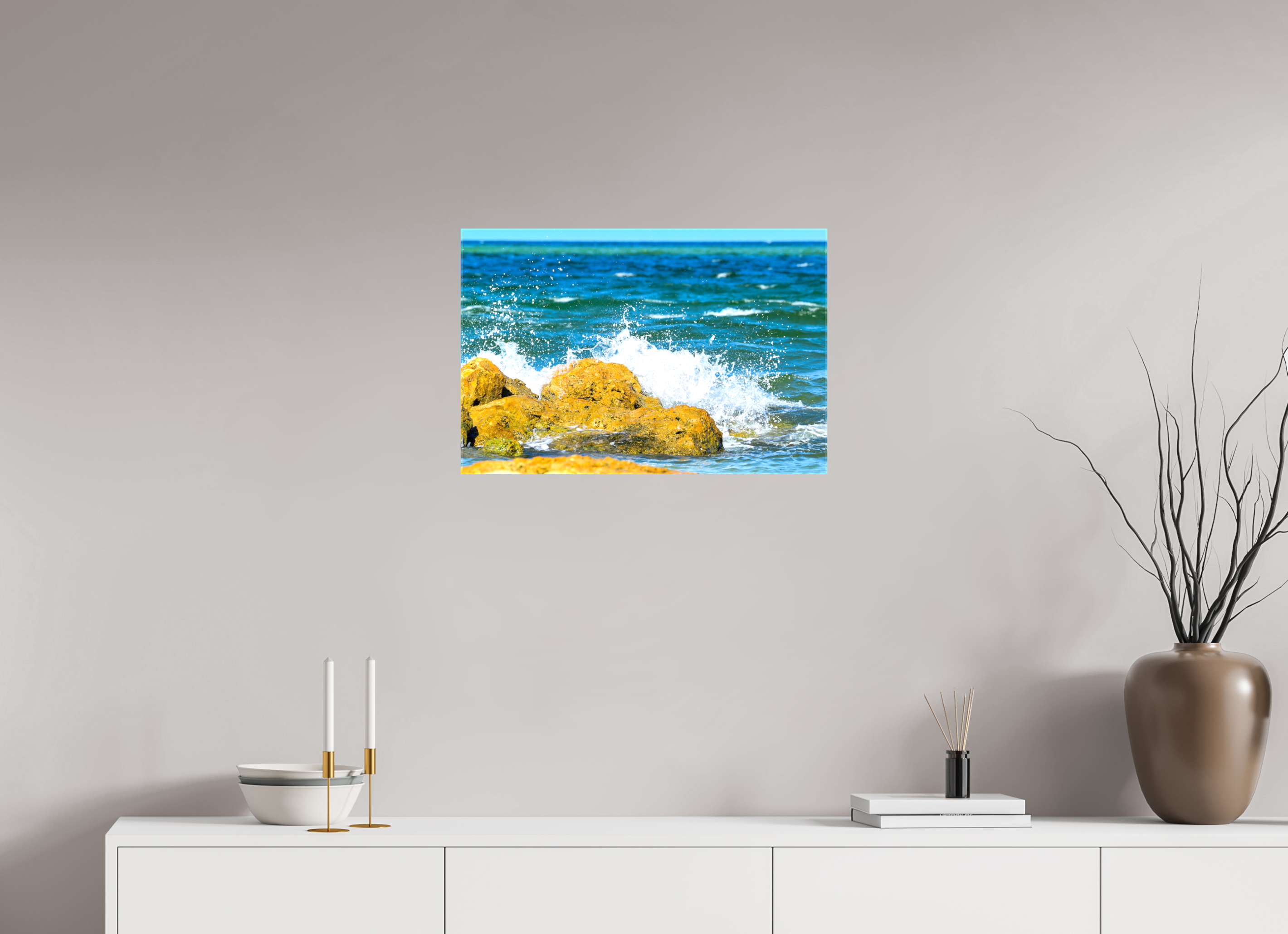 24 x 16″, Glossy Canvas on Stretcher Frame, 1,57" Wrapped The Ocean’s Impact