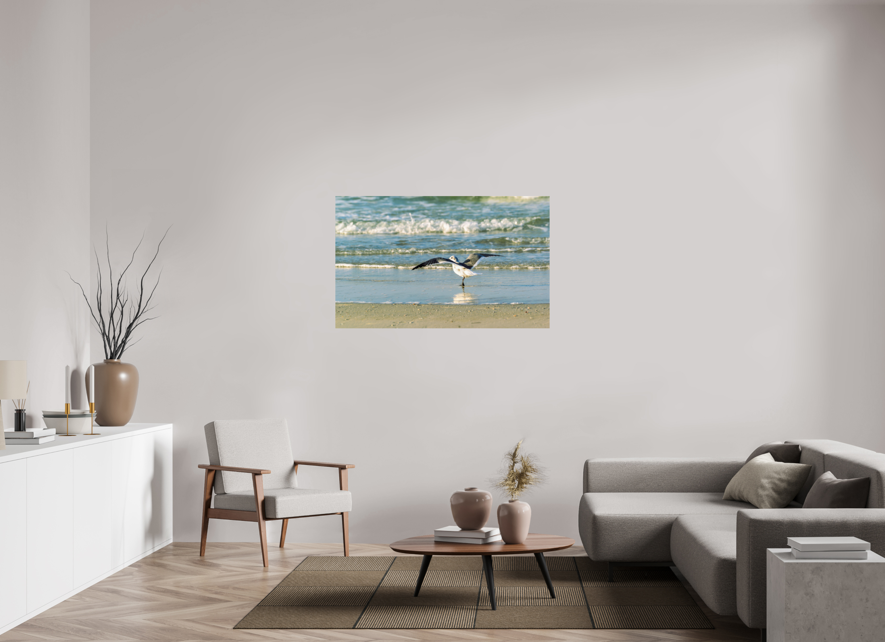 50.2 x 31″, Photo Print On Fuji Crystal DP II Laughing Gull in Motion