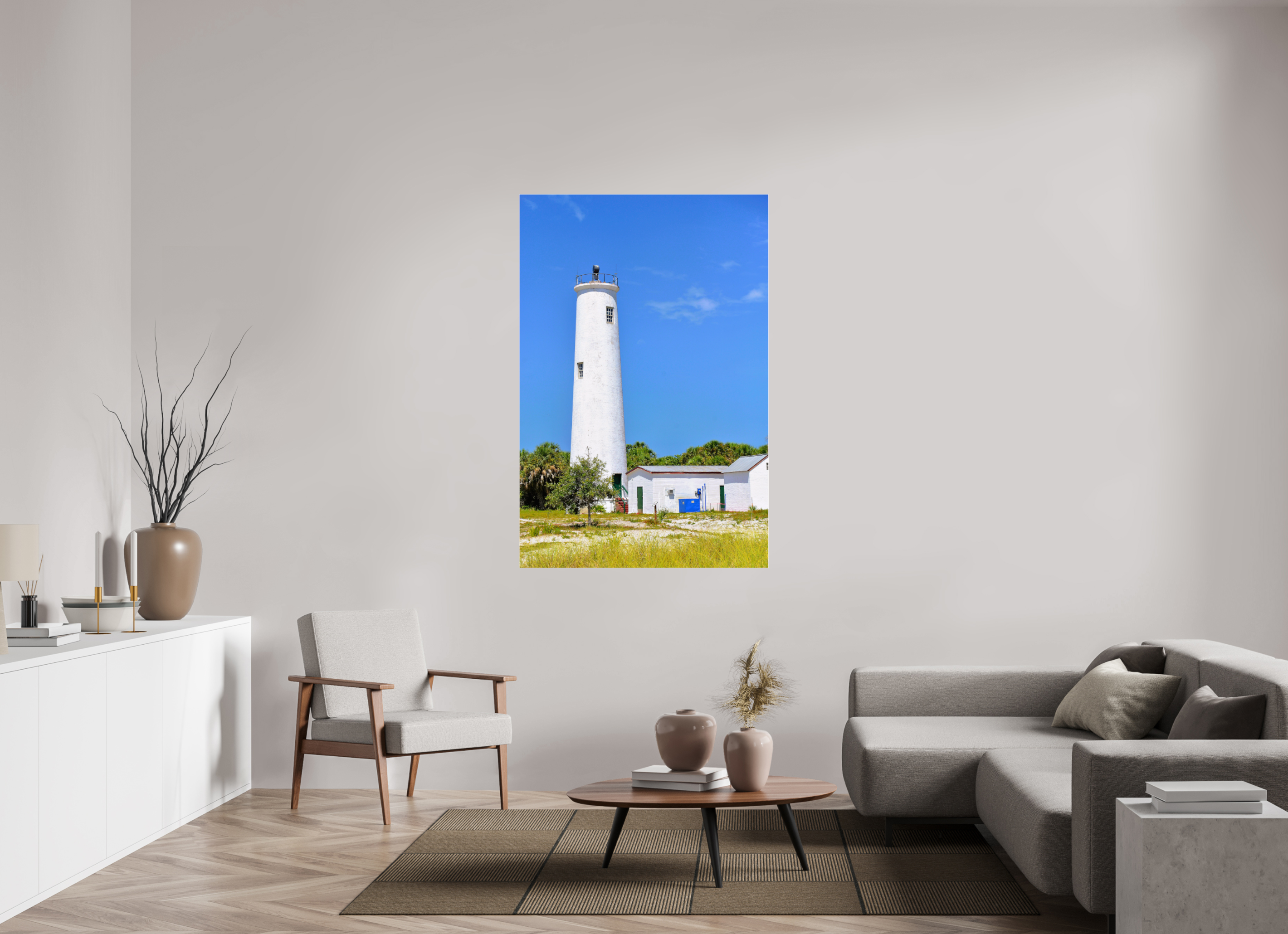 40 x 60″, Metallic Photo Print Under Acrylic Glass Egmont Key Lighthouse