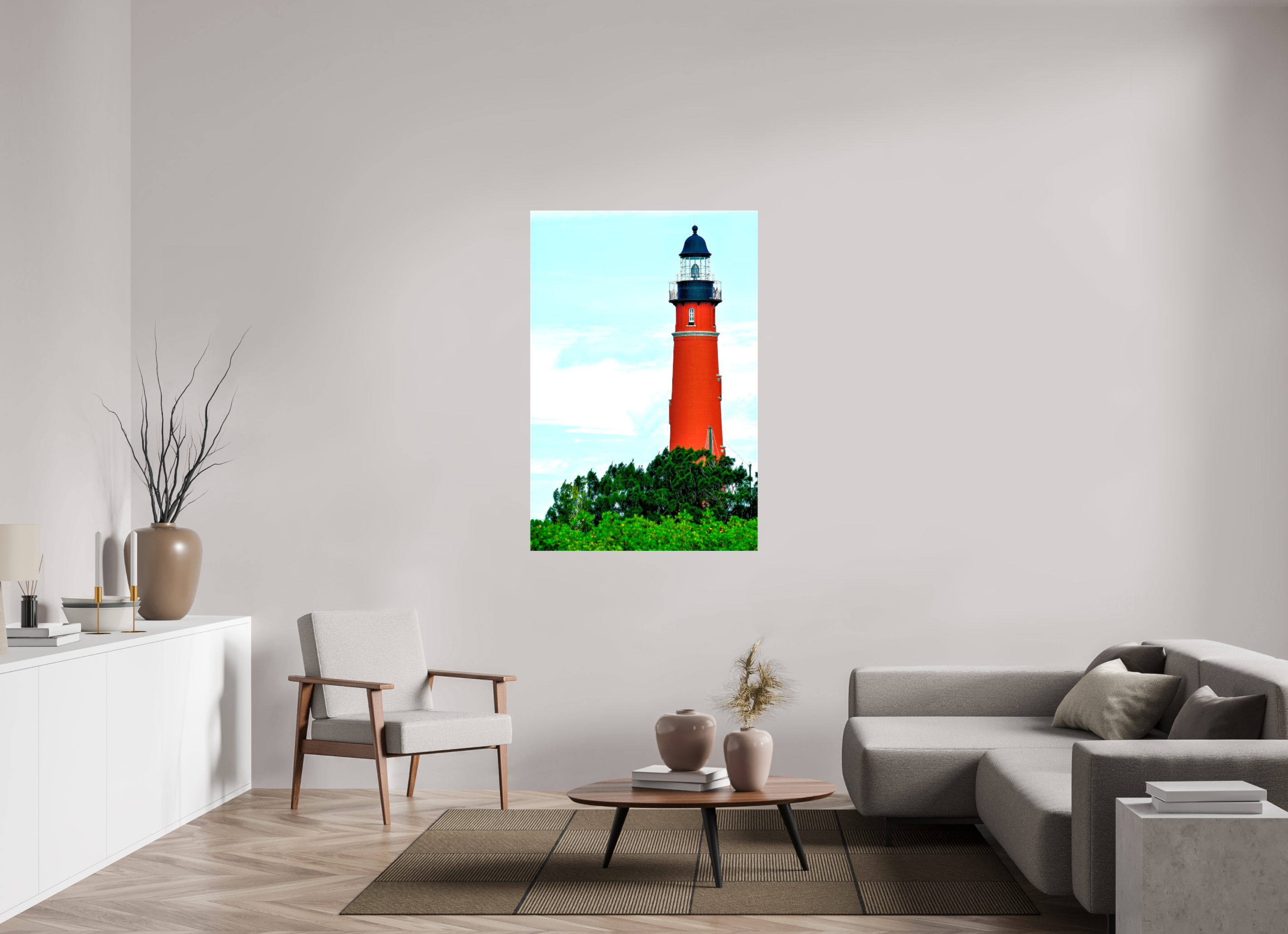 36 x 54″, Glossy Canvas on Stretcher Frame, 1,57" Wrapped Ponce de Leon Inlet Lighthouse