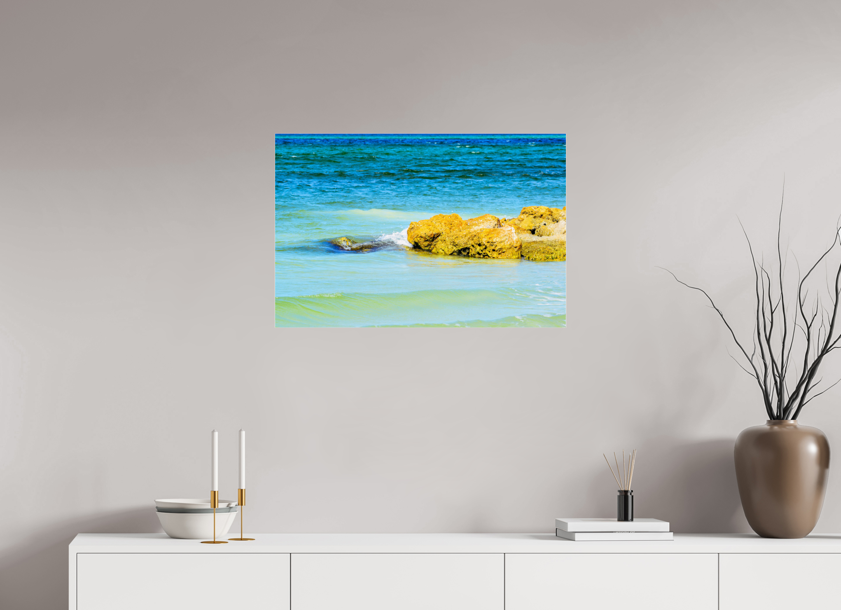 30 x 20″, Metallic Photo Print Under Acrylic Glass Calm Waters